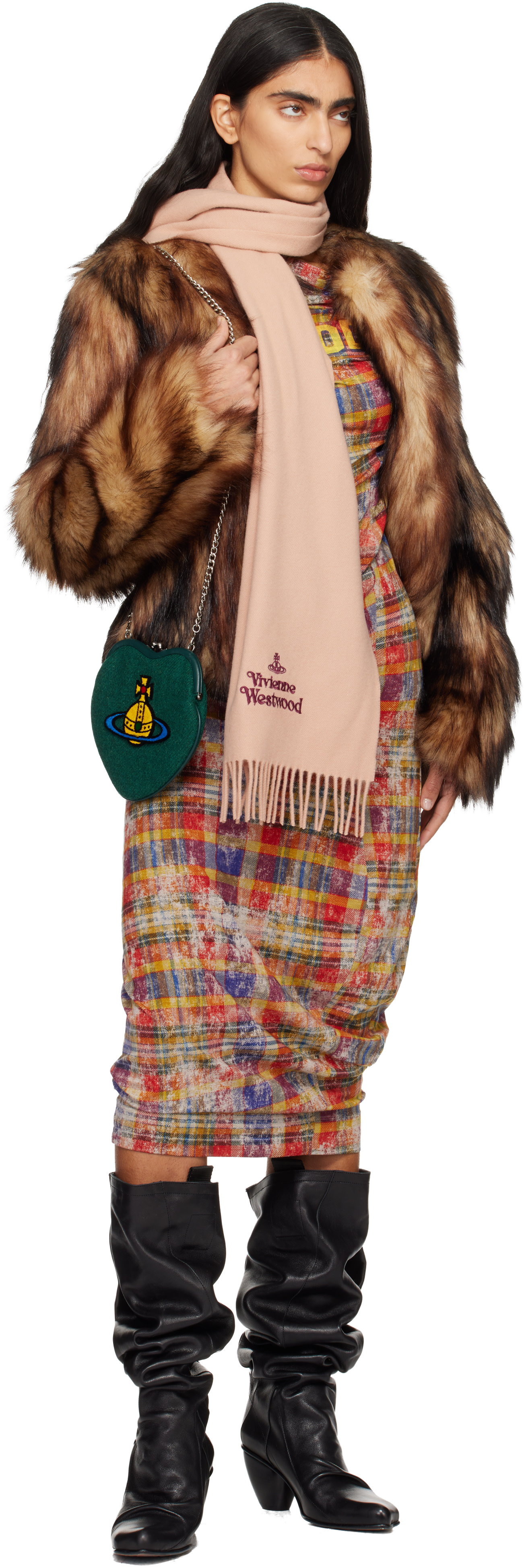 Vivienne Westwood 変形　ポンチョ　カシミヤ混　フードファー Vivienne Westwood: Green Belle Heart Frame Bag | SSENSE Japan
