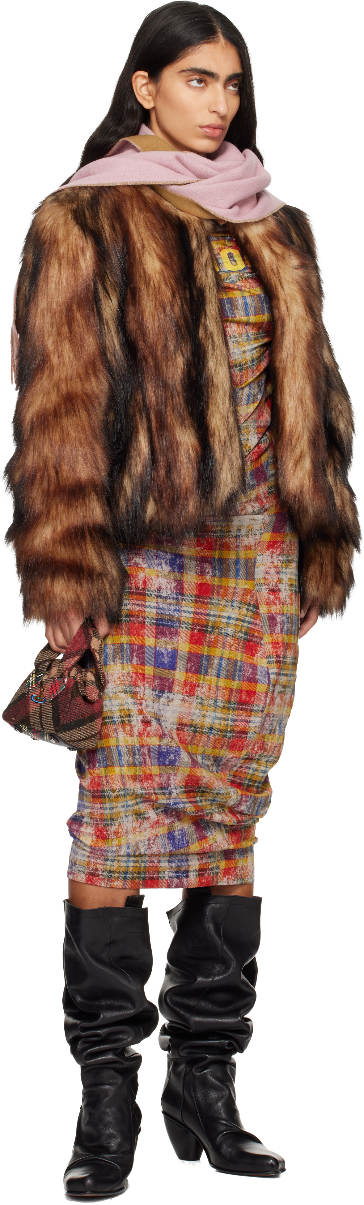 Vivienne Westwood: Red & Brown Archive Mini Yasmine Bag | SSENSE