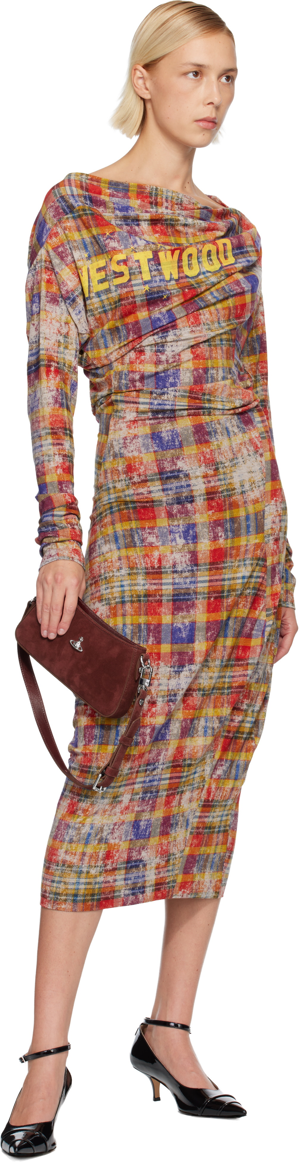Vivienne Westwood: Burgundy Tasha Shoulder Phone Bag | SSENSE
