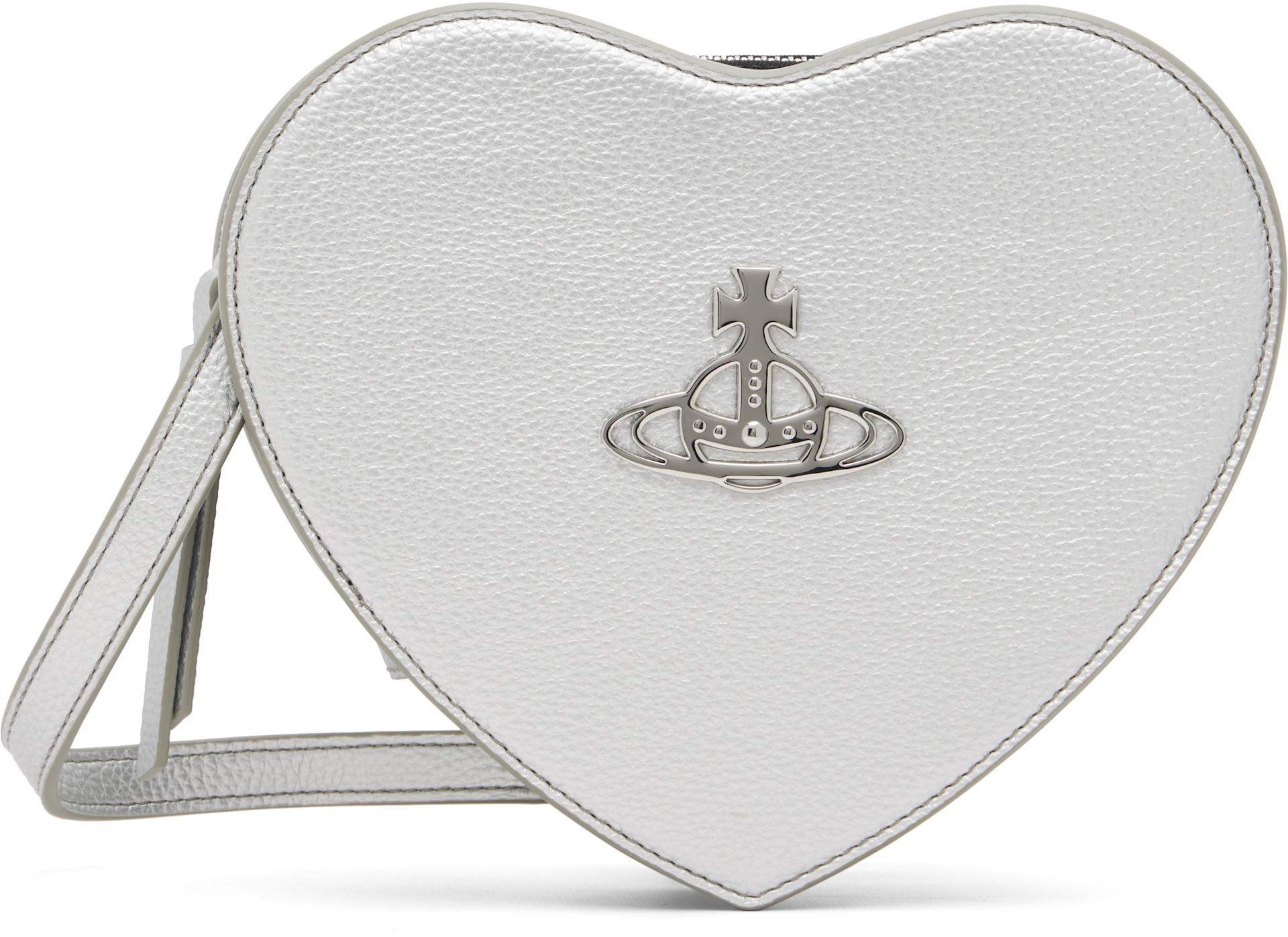 ヴィヴィアン・ウエストウッド　ヴァンカンホークス Vivienne Westwood: Silver Louise Heart Crossbody Bag | SSENSE