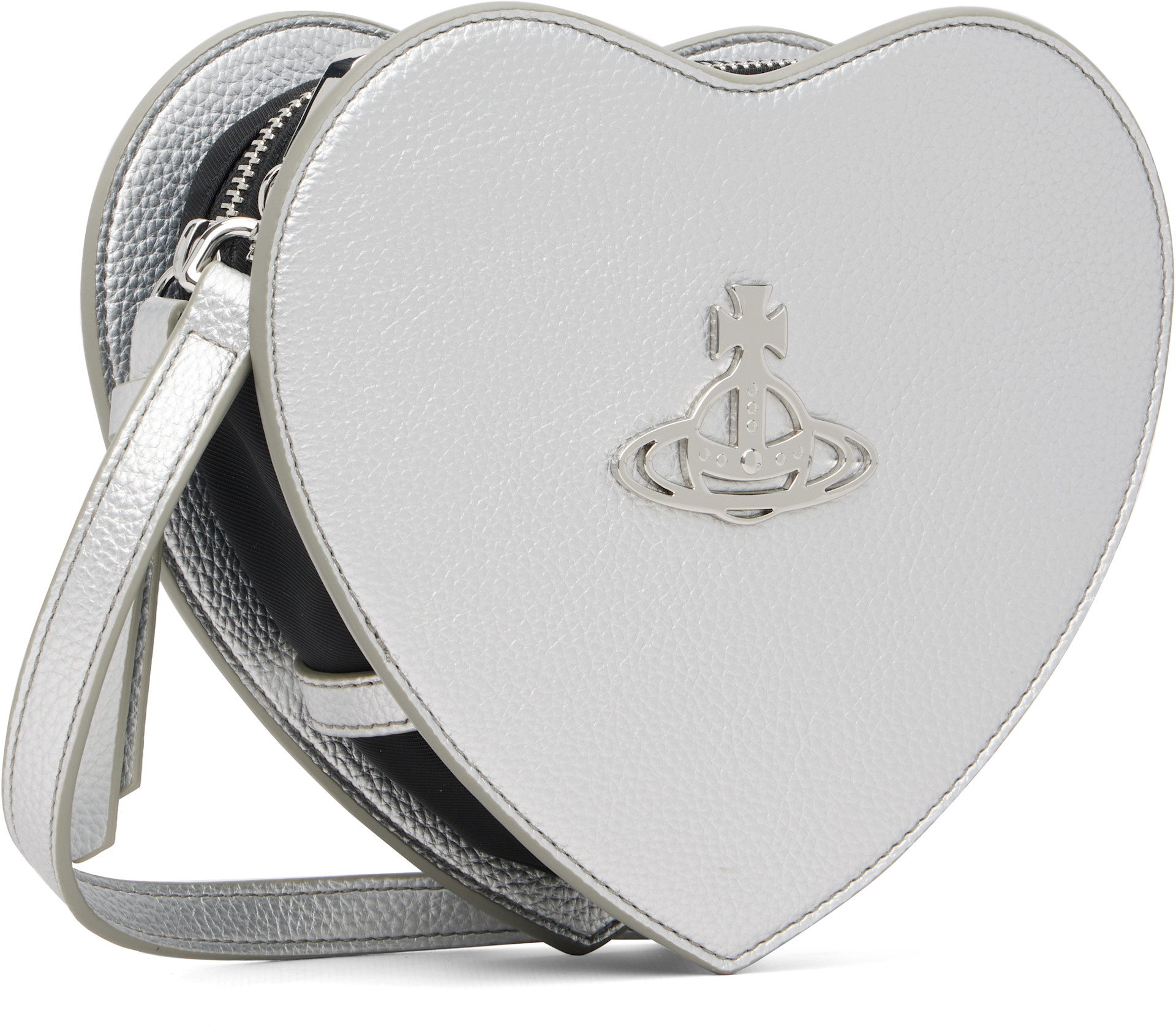 Vivienne Westwood: Silver Louise Heart Crossbody Bag | SSENSE