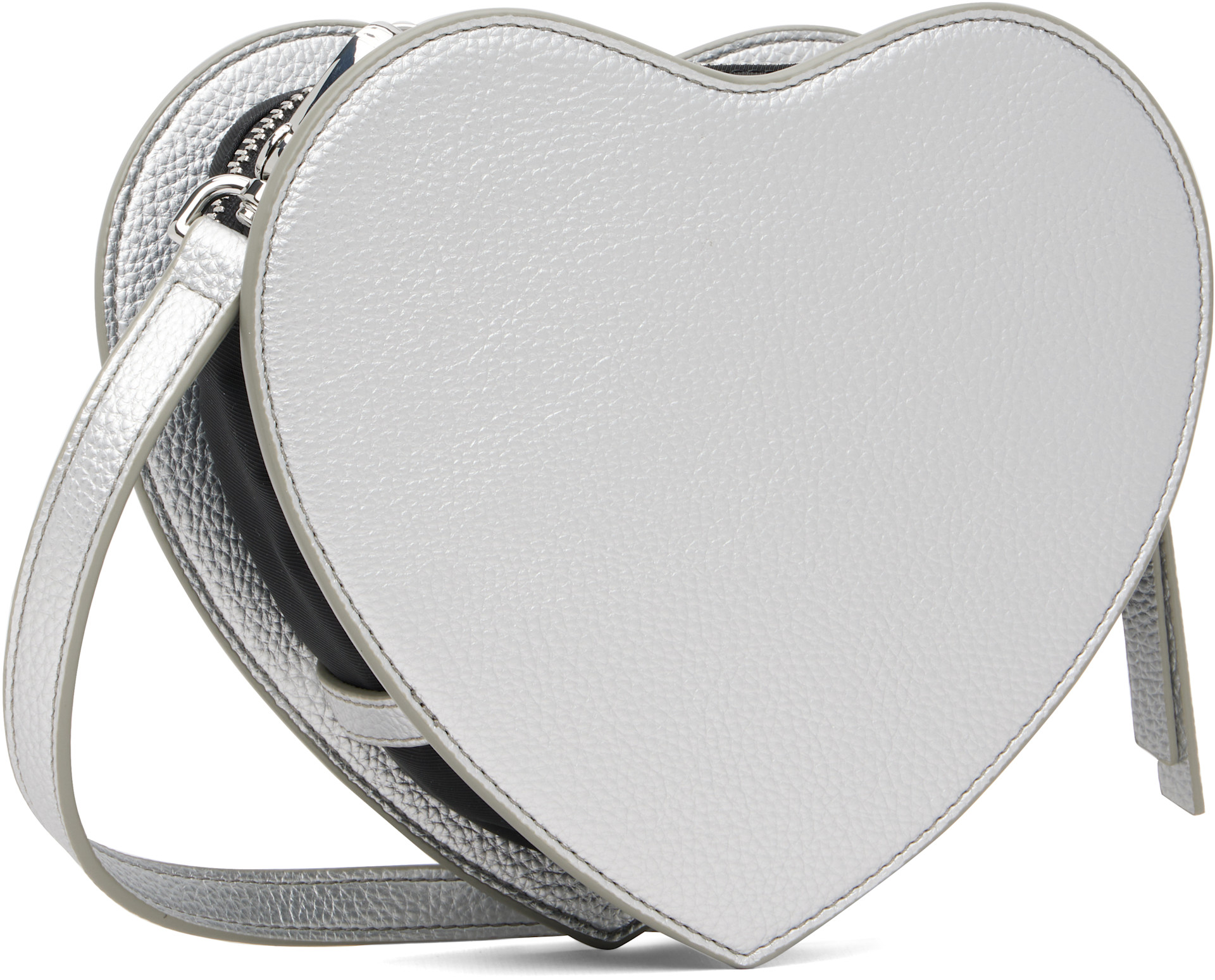 Vivienne Westwood: Silver Louise Heart Crossbody Bag | SSENSE