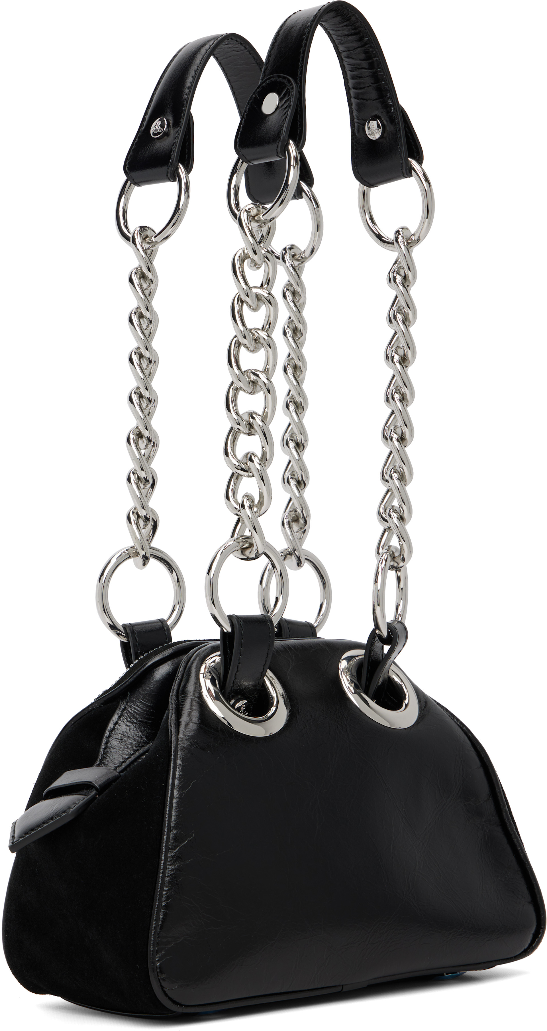 Vivienne Westwood: Black Hotfix Diamante Archive Chain Bag | SSENSE