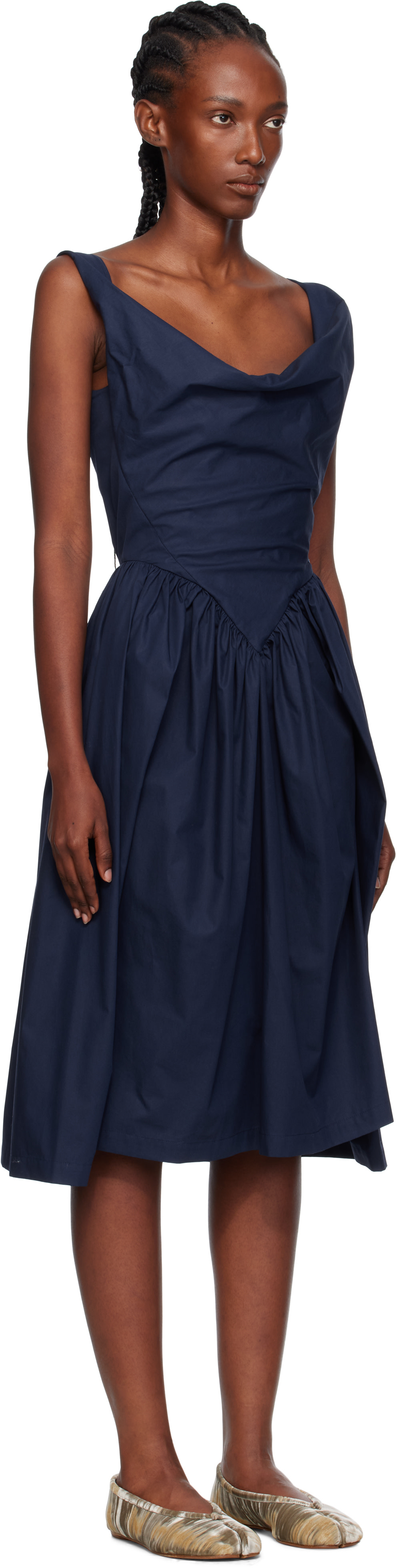 Vivienne Westwoodブーティ40ネイビー Vivienne Westwood: Navy Sunday Midi Dress | SSENSE