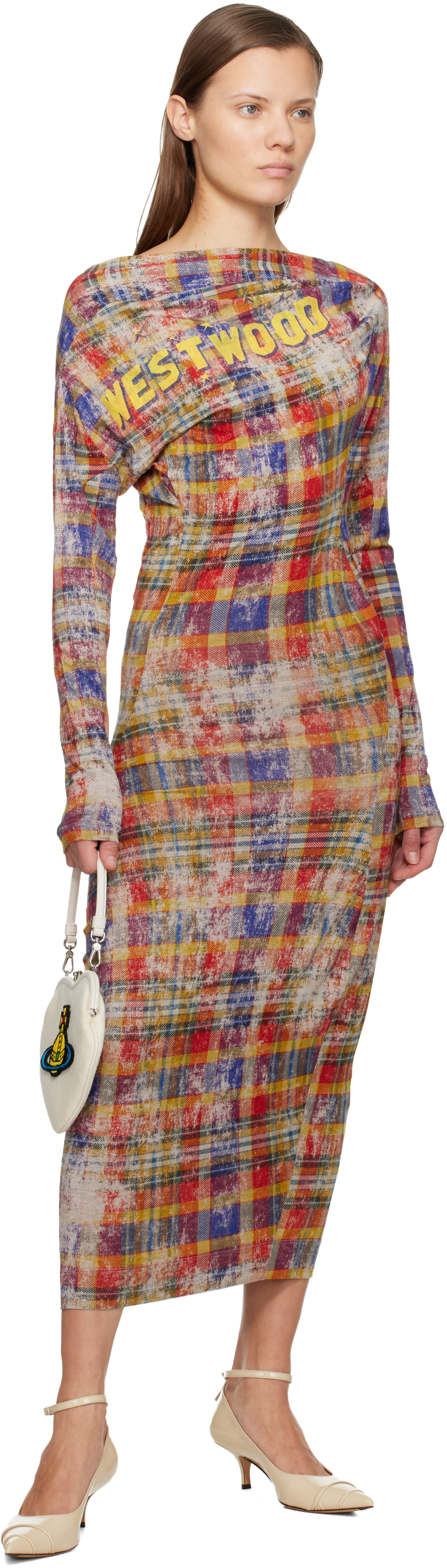 【Vivienne Westwood】bi-colour dress Vivienne Westwood: Multicolor LS Superbo Midi Dress | SSENSE