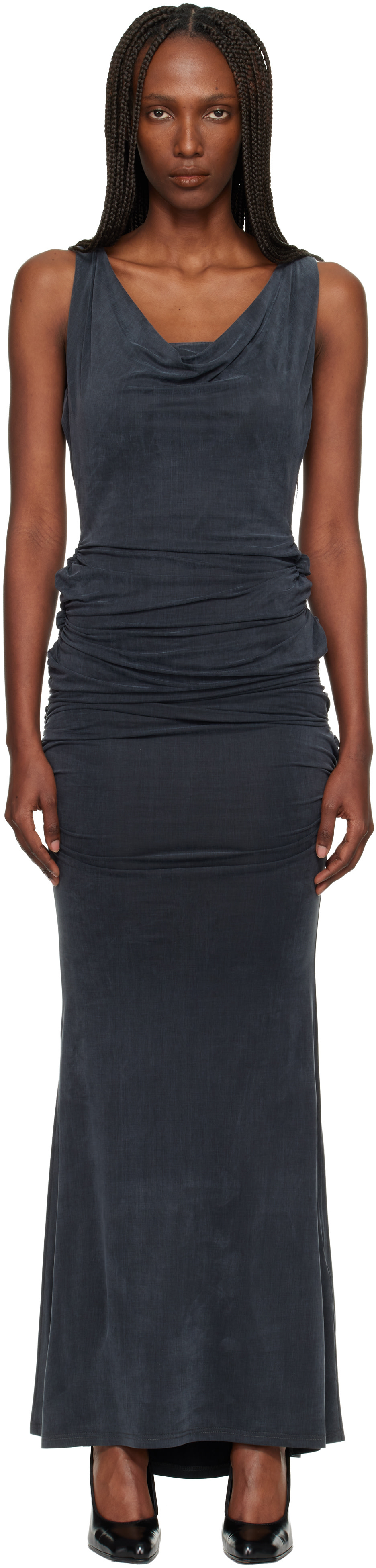 Vivienne Westwood: Gray Liz Jersey Maxi Dress | SSENSE