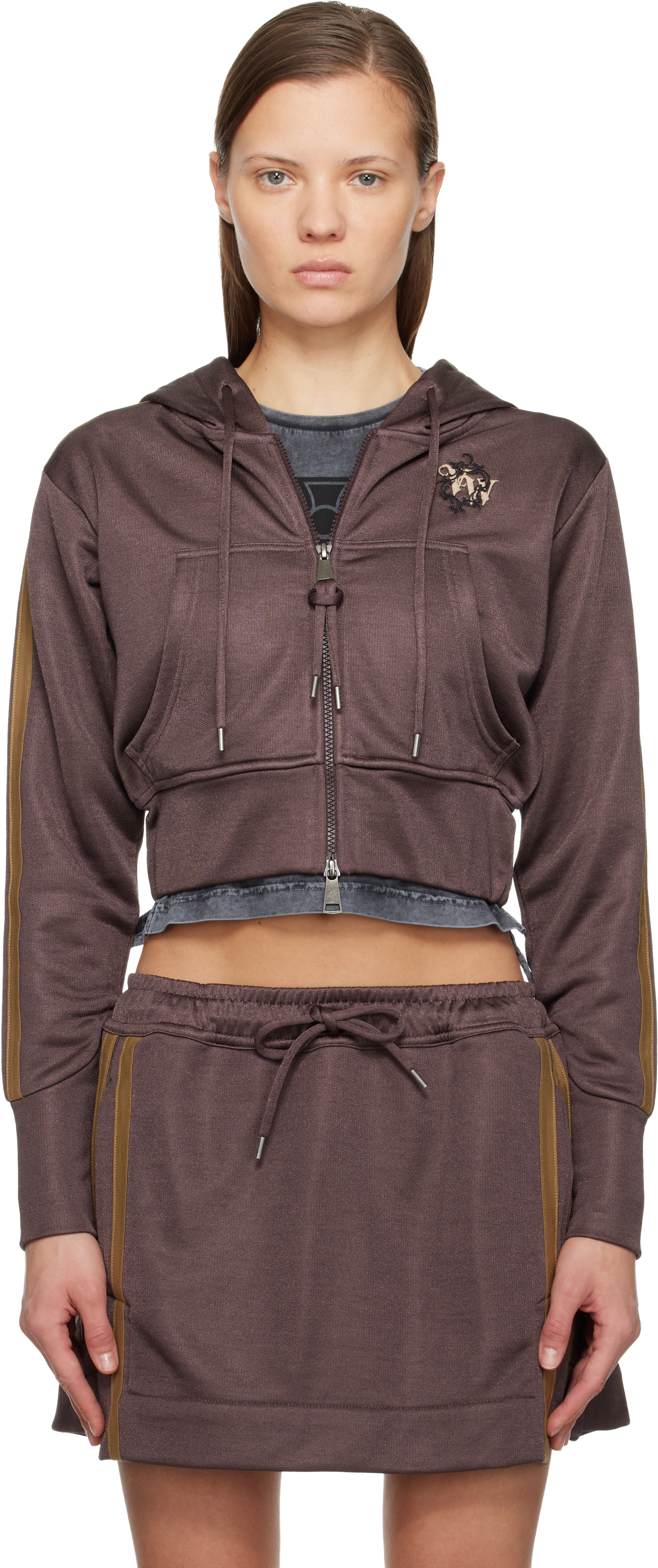Vivienne Westwood - Pull à capuche Leo brun à rayures