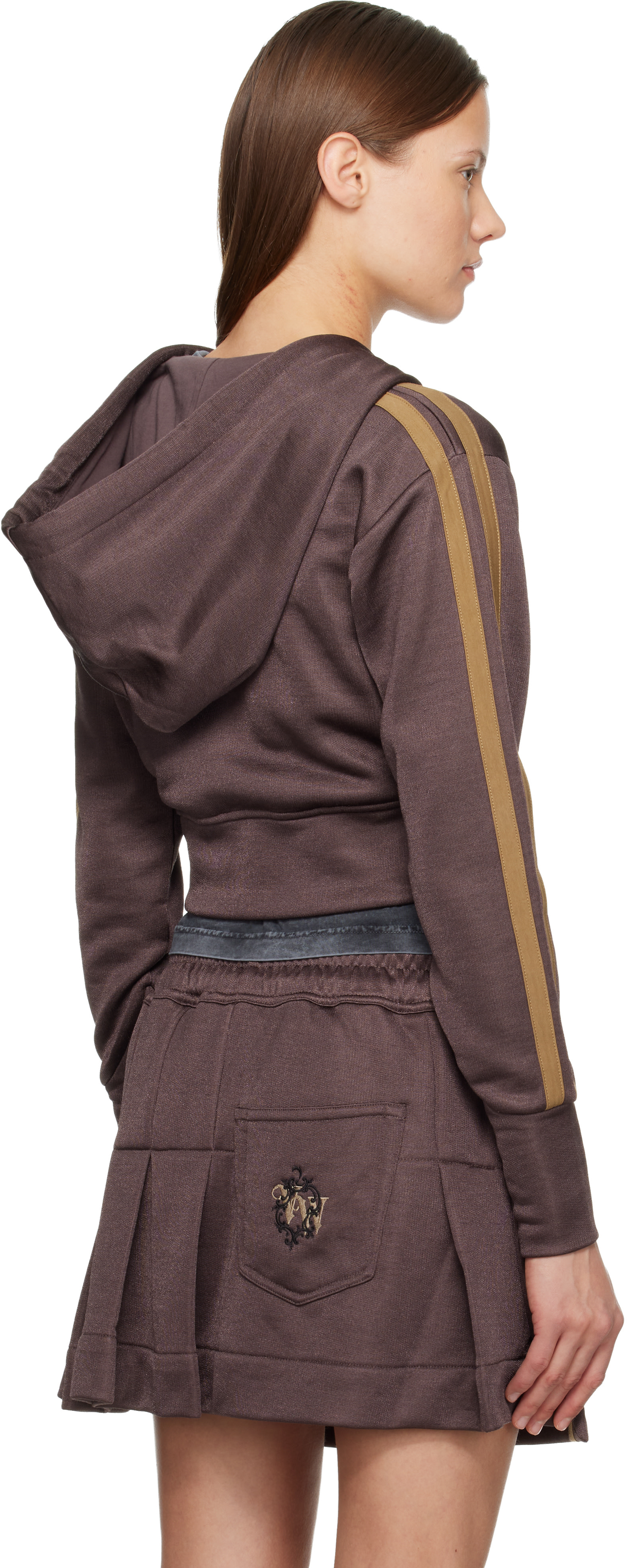 Vivienne Westwood - Pull à capuche Leo brun à rayures