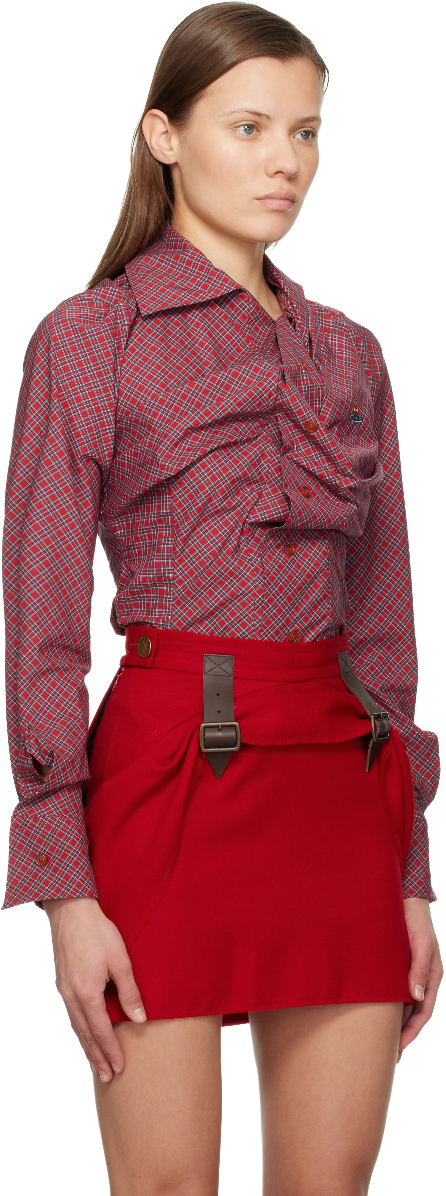 Vivienne Westwood: レッド Drunken シャツ | SSENSE 日本