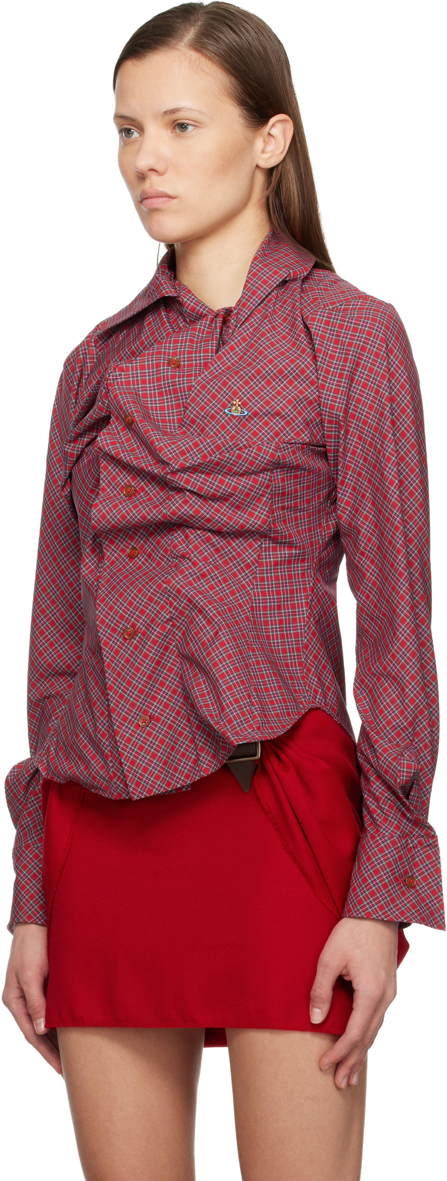 Vivienne Westwood: レッド Drunken シャツ | SSENSE 日本