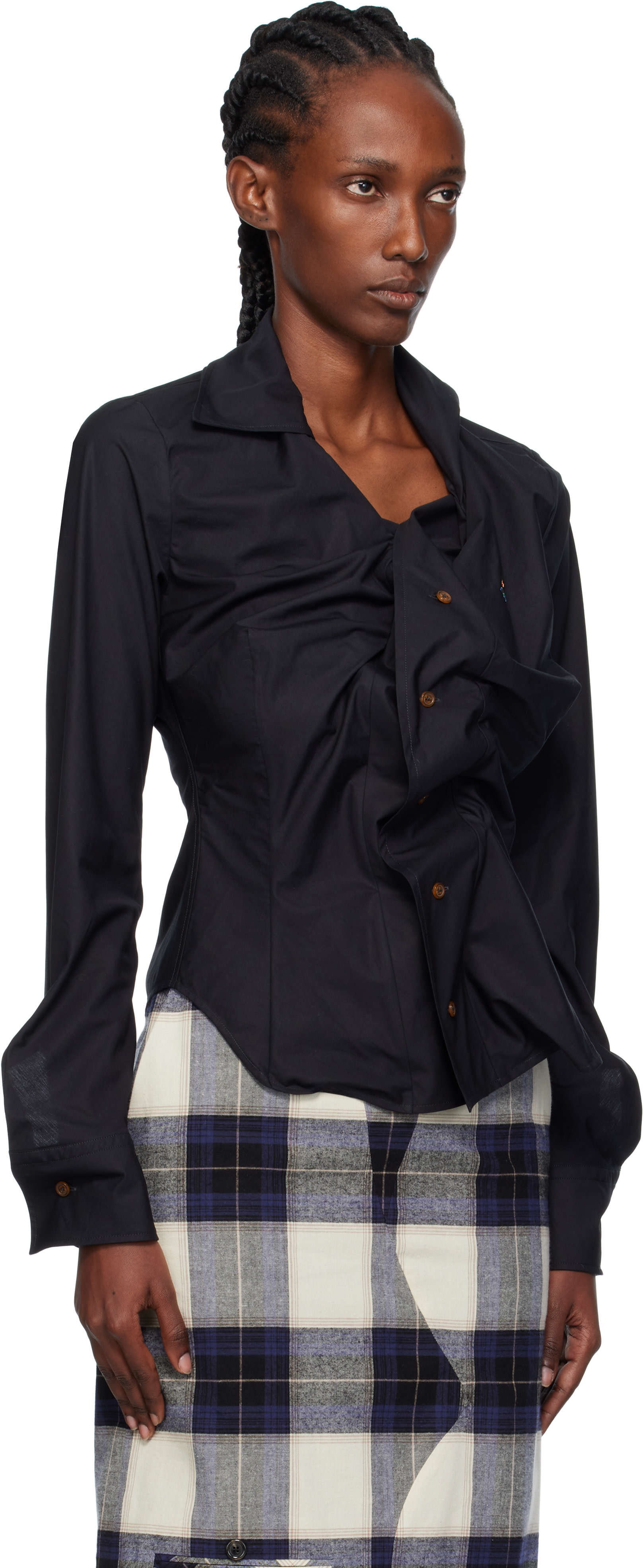 Vivienne Westwood: ブラック Drunken シャツ | SSENSE 日本 Vivienne Westwood: ブラック Drunken シャツ | SSENSE 日本