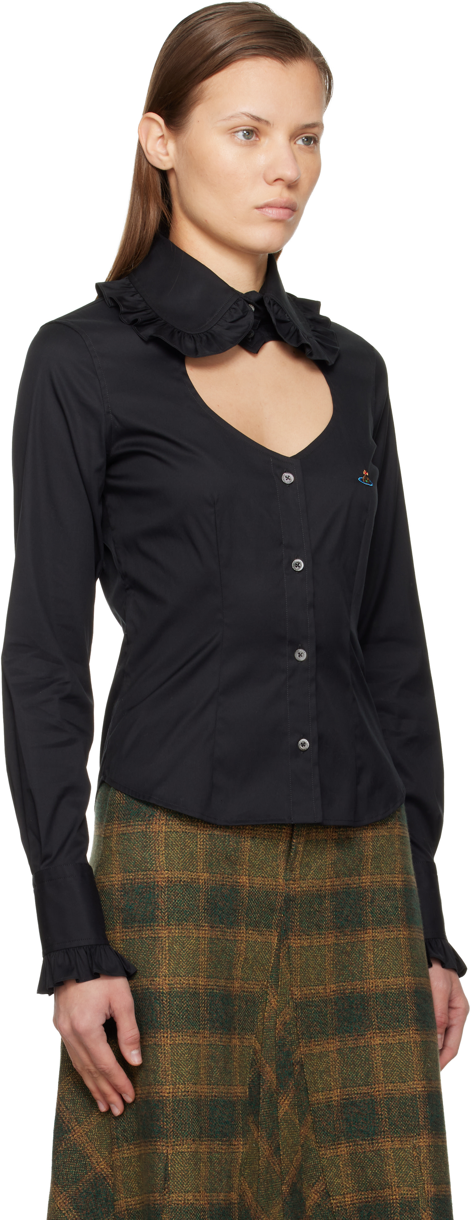 Vivienne Westwood: Black Toulouse Frill Shirt | SSENSE