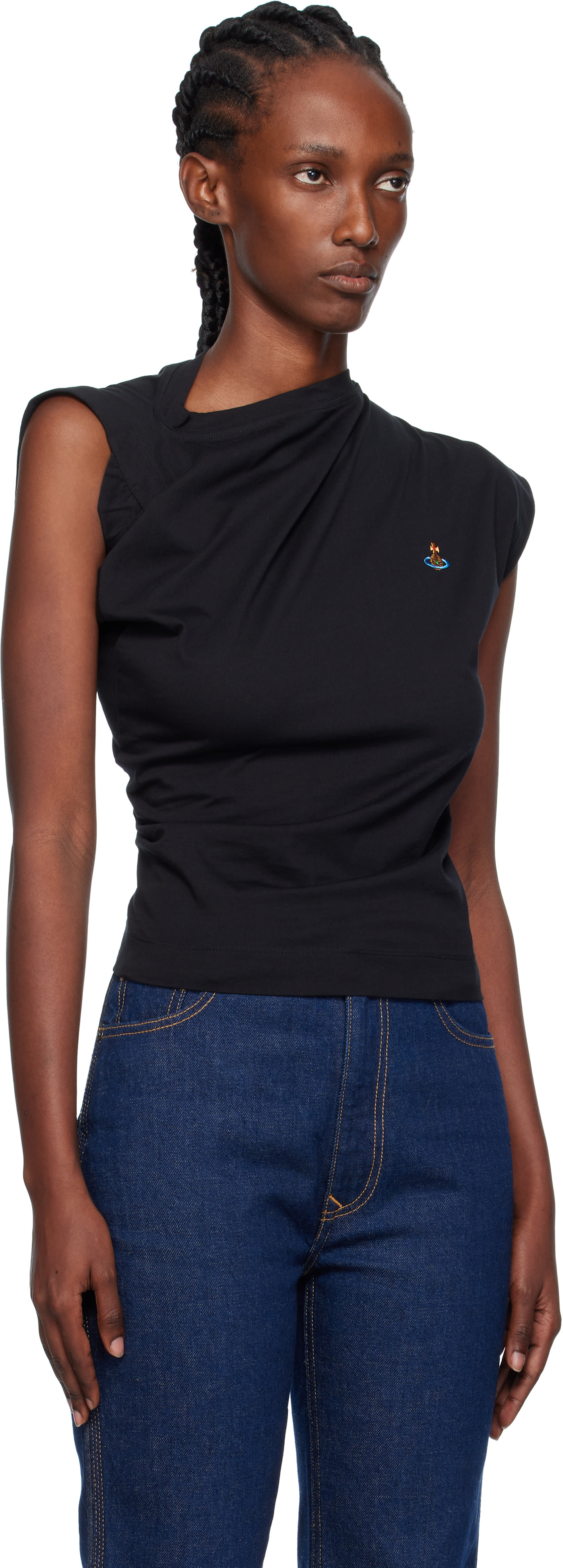 Vivienne Westwood 黒　タンクトップ Organic Cotton Ribbed Tank Top in BLACK | Vivienne Westwood®
