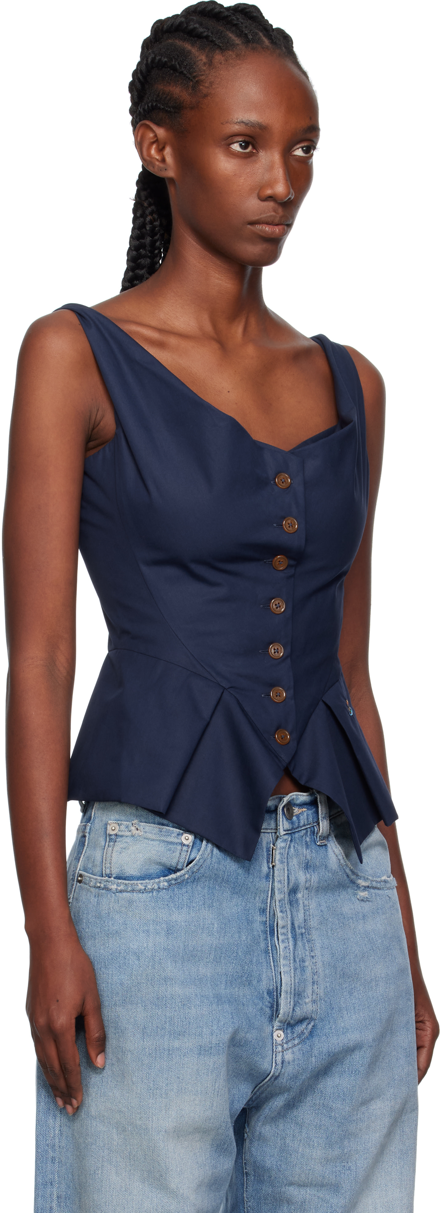 ヴィヴィアンウエストウッド Vivienne Westwood: Navy Monday Vest Top | SSENSE