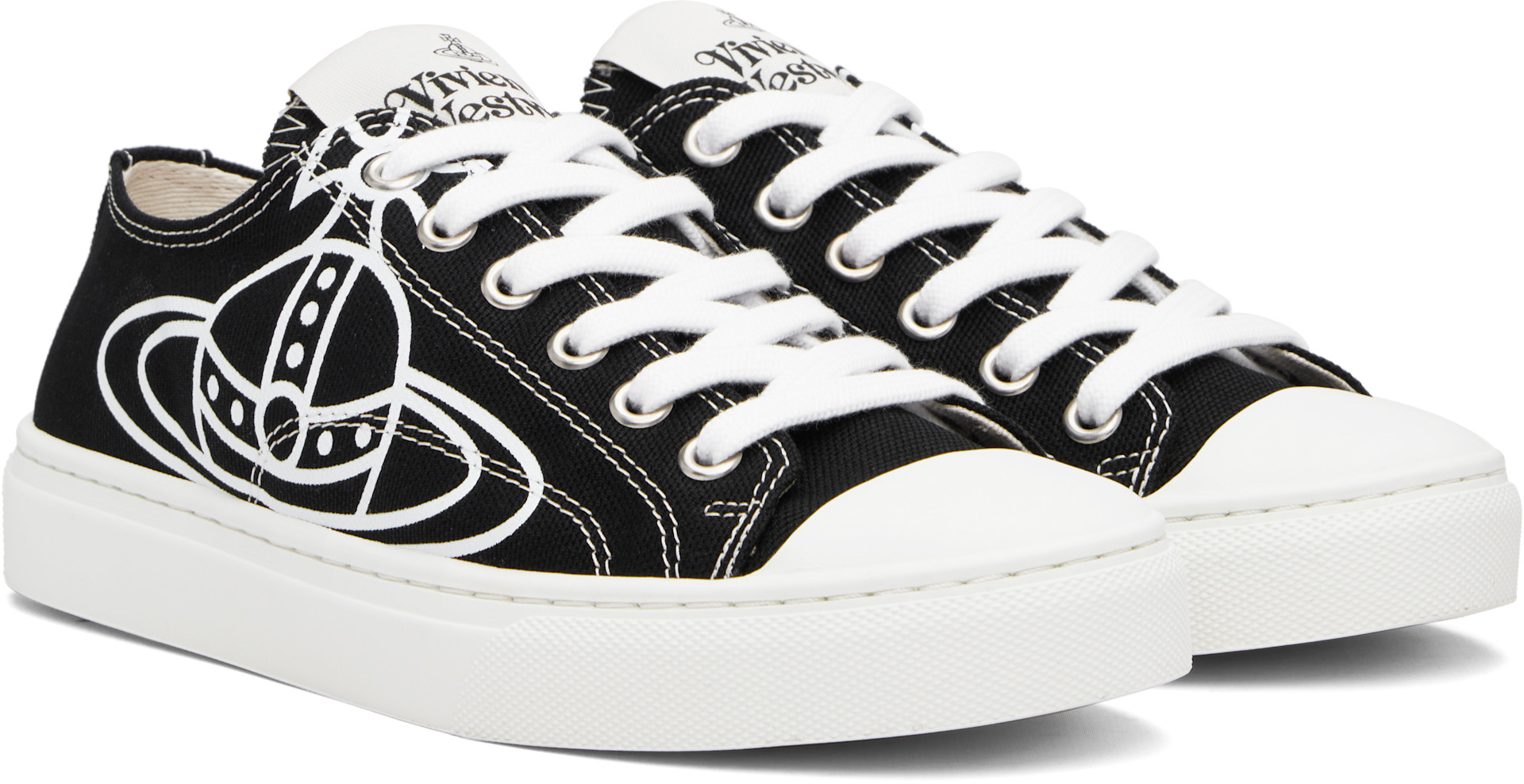Vivienne Westwood: Black Plimsoll Low Top 2.0 Sneakers | SSENSE