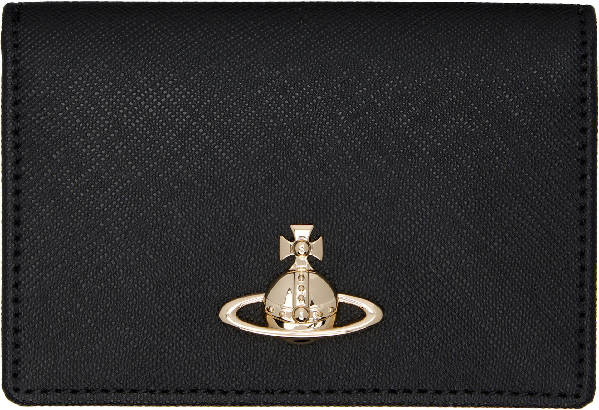Vivienne Westwood: Black Saffiano Card Holder | SSENSE