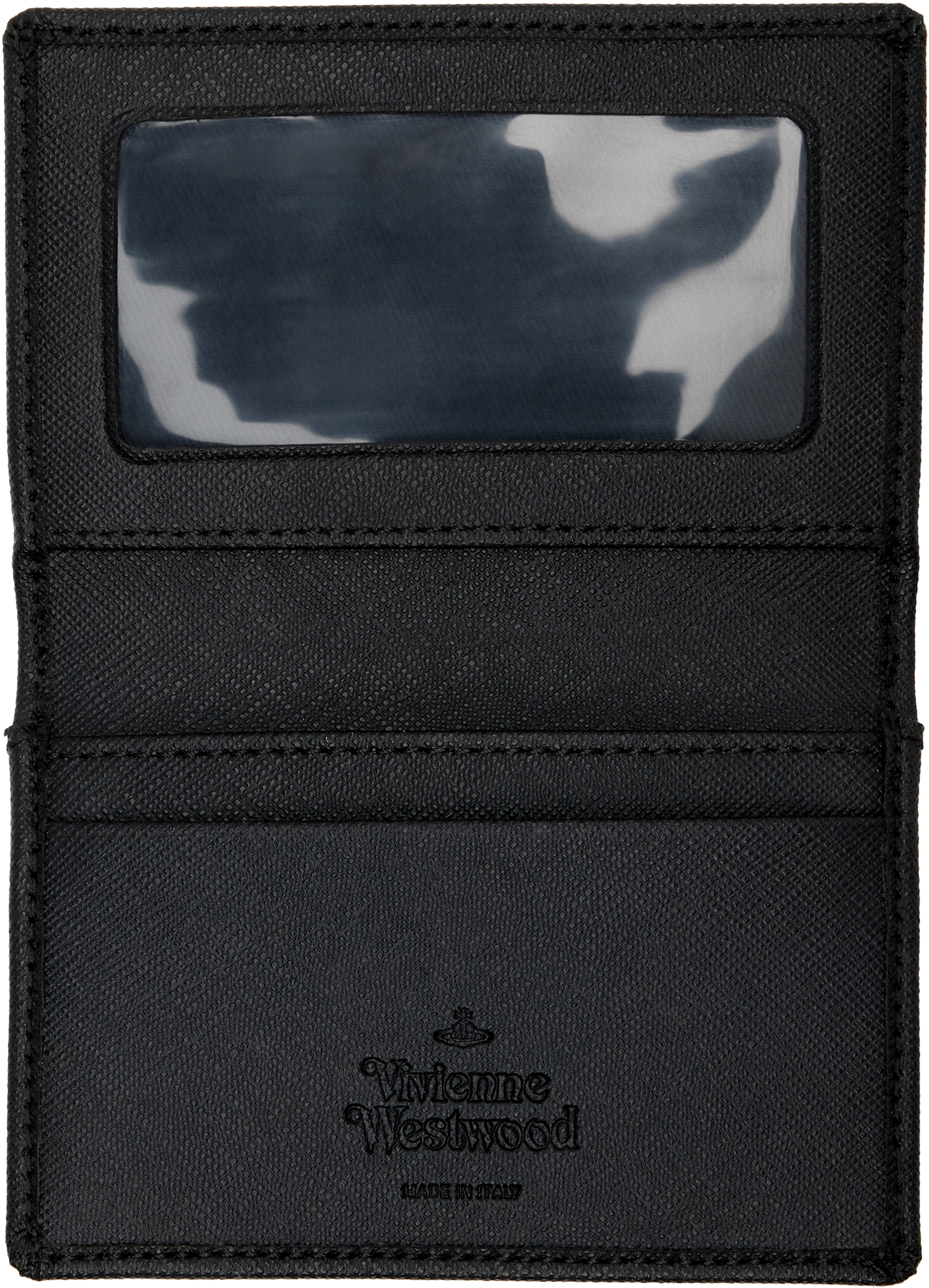 Vivienne Westwood: Black Saffiano Card Holder | SSENSE