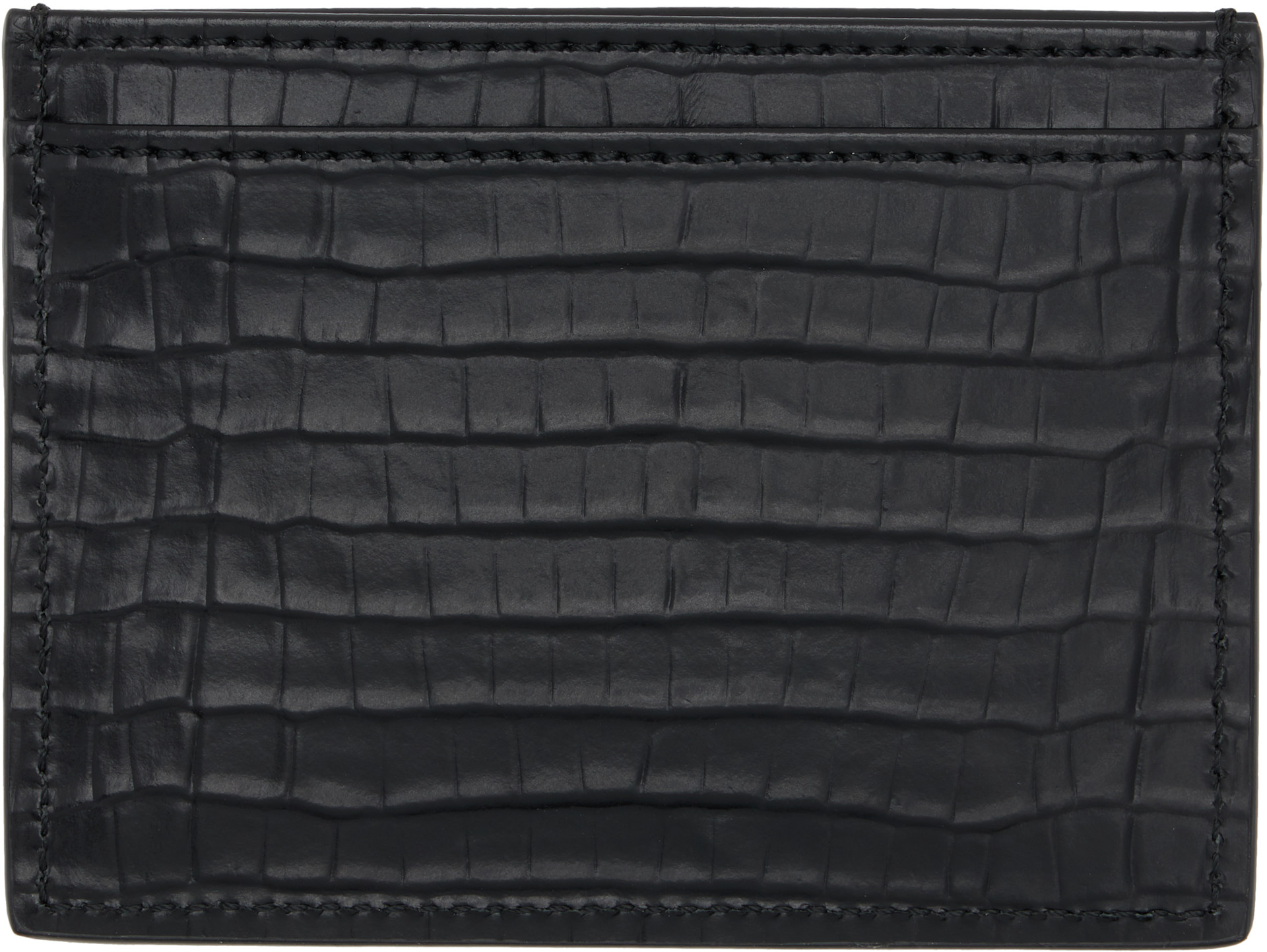 Vivienne Westwood: Black Flat Mini Croc Card Holder | SSENSE