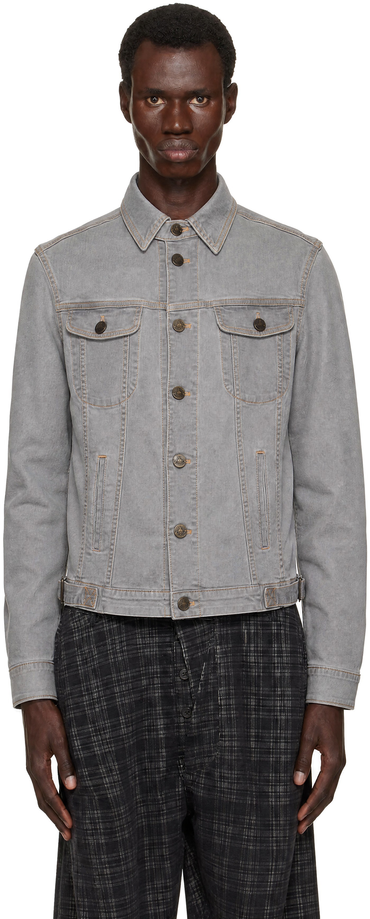 Vivienne Westwood: Gray Stormrider Denim Jacket | SSENSE