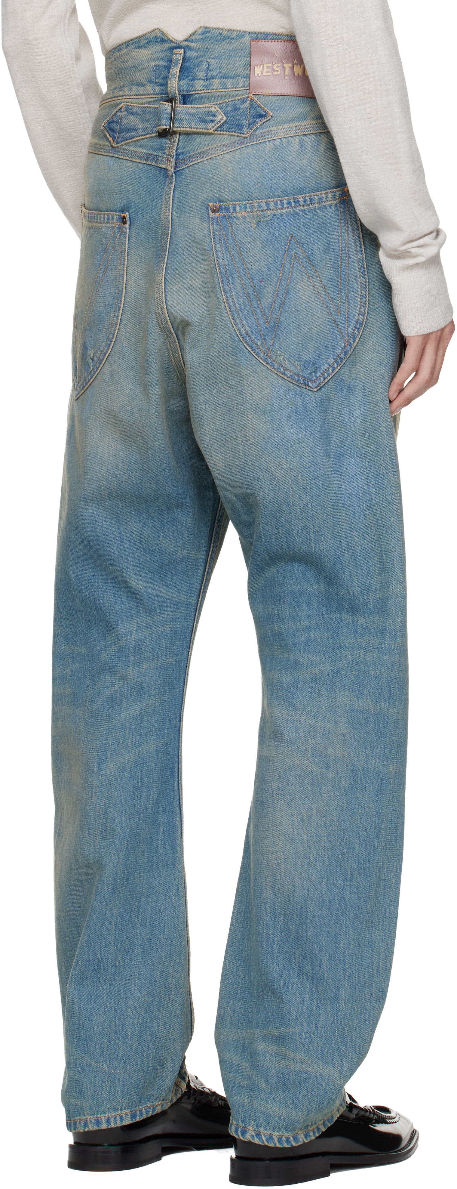 vivienne westwoodデニム Vivienne Westwood: Blue Buckle Back Jeans | SSENSE