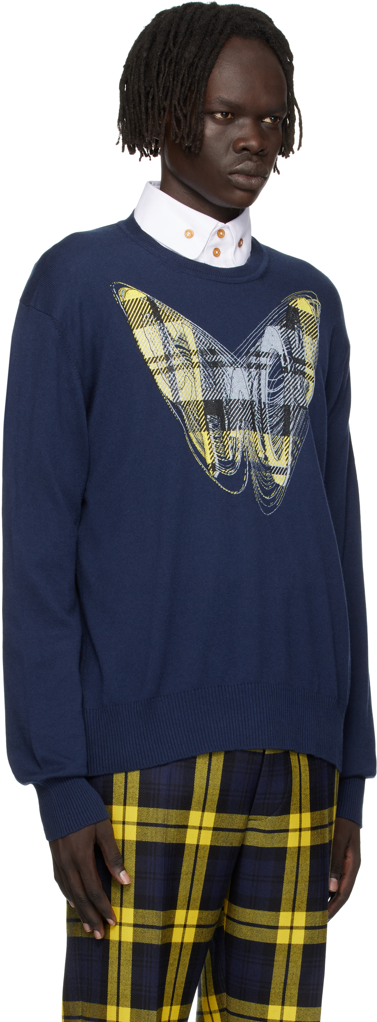 Vivienne Westwood: Navy Chaos Sweater | SSENSE