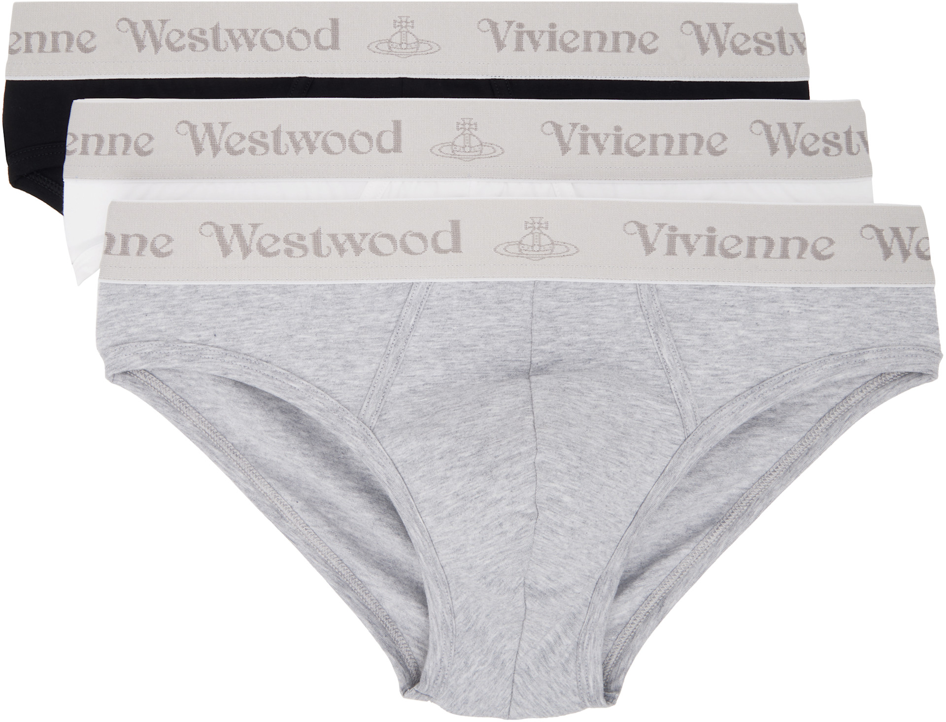 Vivienne Westwood: Three-Pack Multicolor Slip Band Briefs | SSENSE