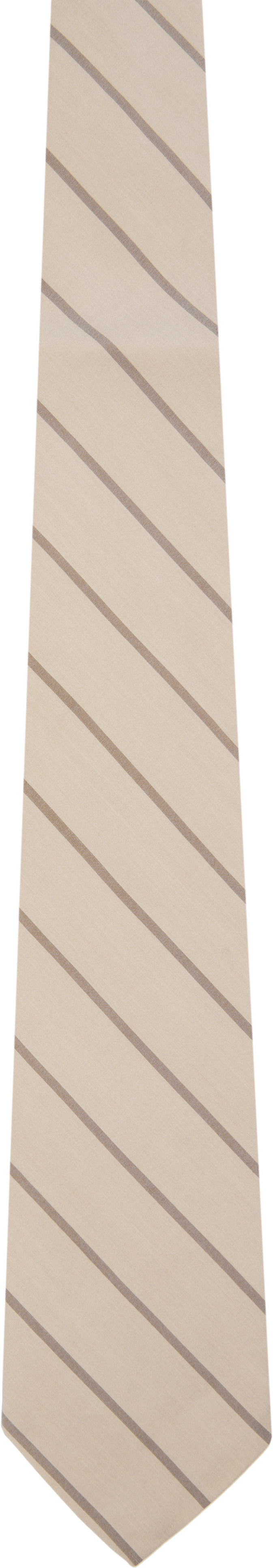 colbo - Cravate beige à rayures