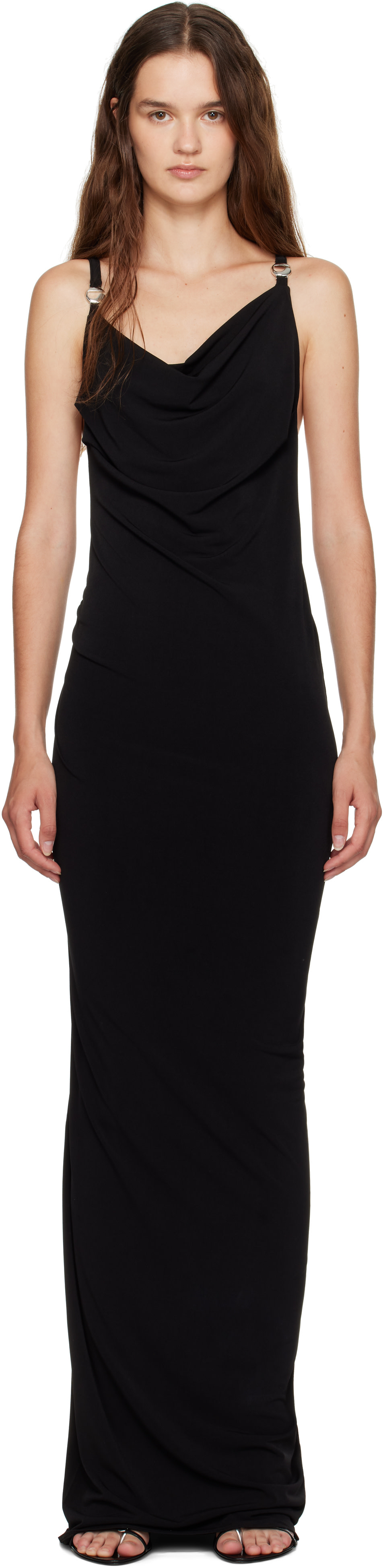 Coperni - Robe longue noire à logos
