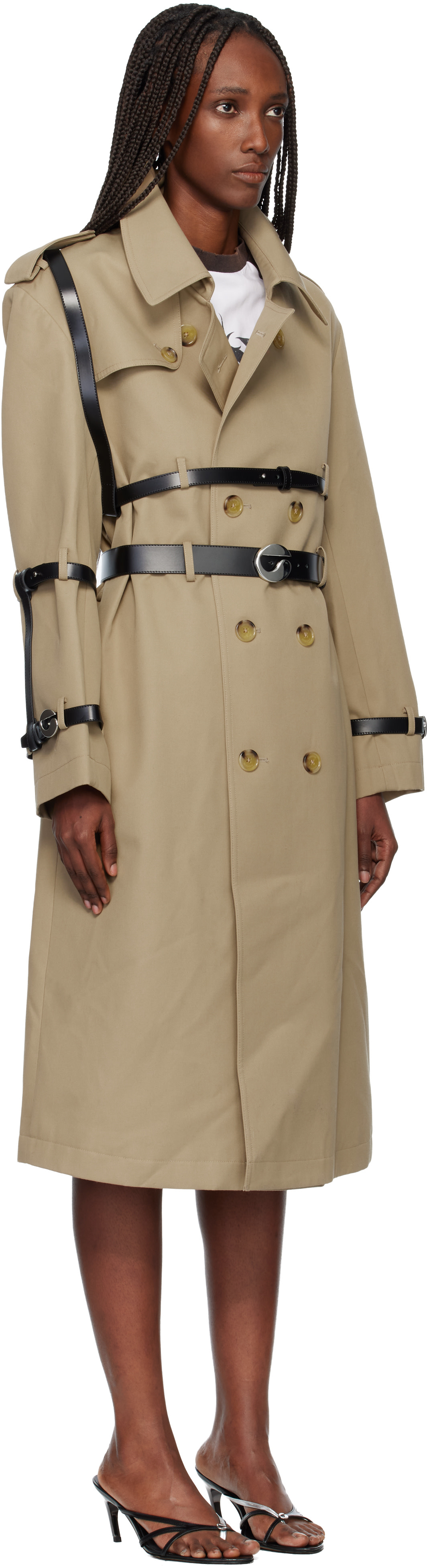 Coperni - Trench beige à ceintures