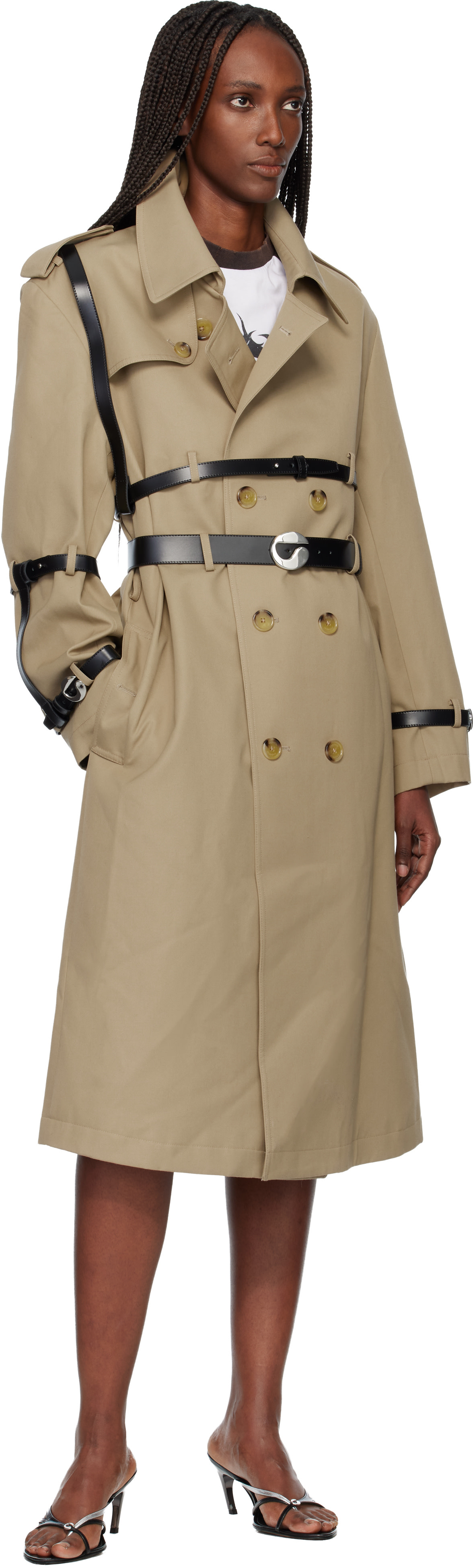 Coperni - Trench beige à ceintures
