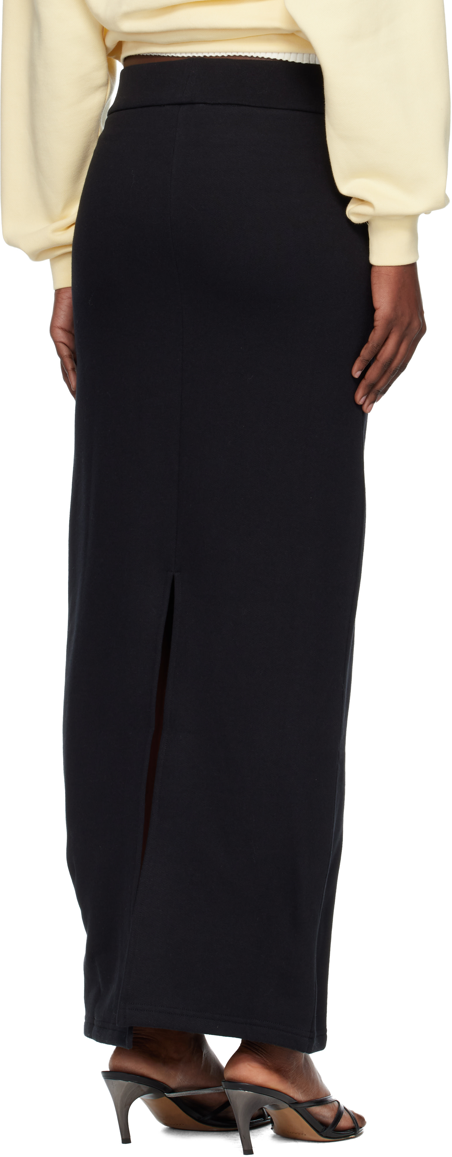 Coperni - Jupe midi noire en molleton de coton