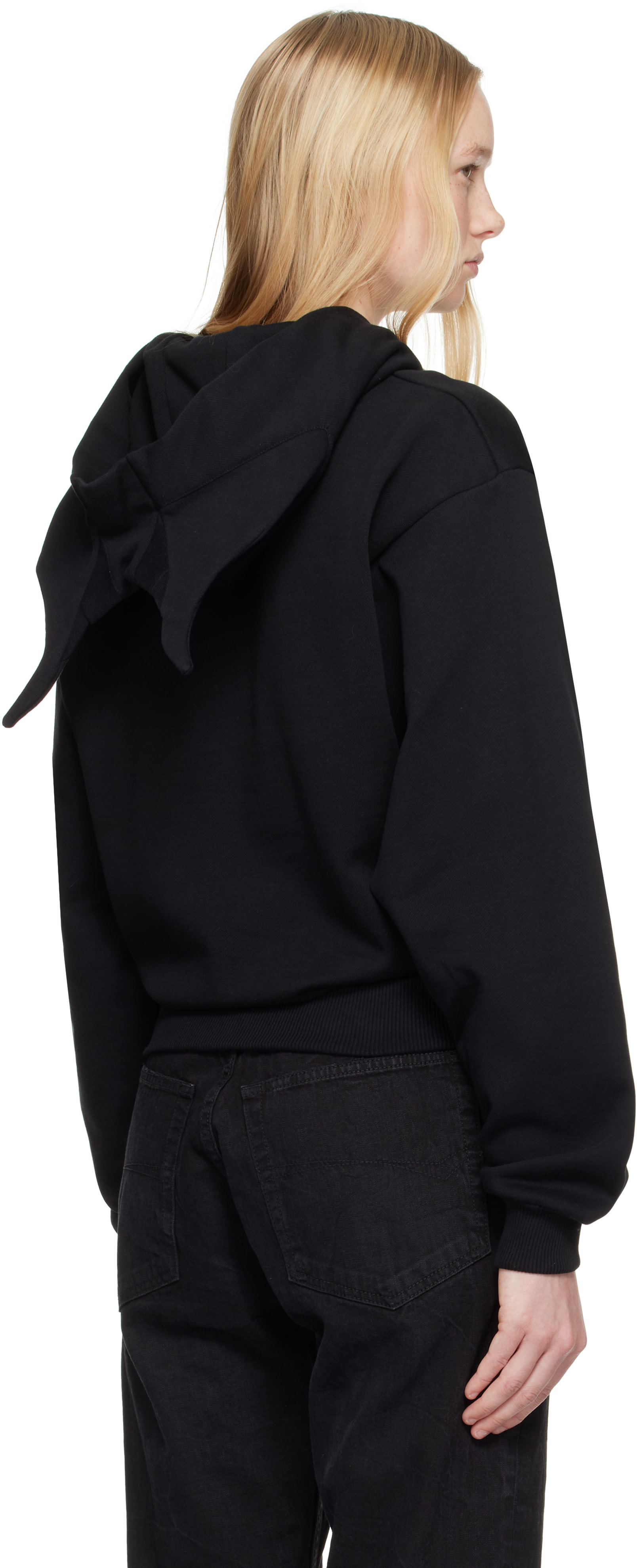 Coperni - Pull à capuche noir à appliqués de corne Maleficent - Disney
