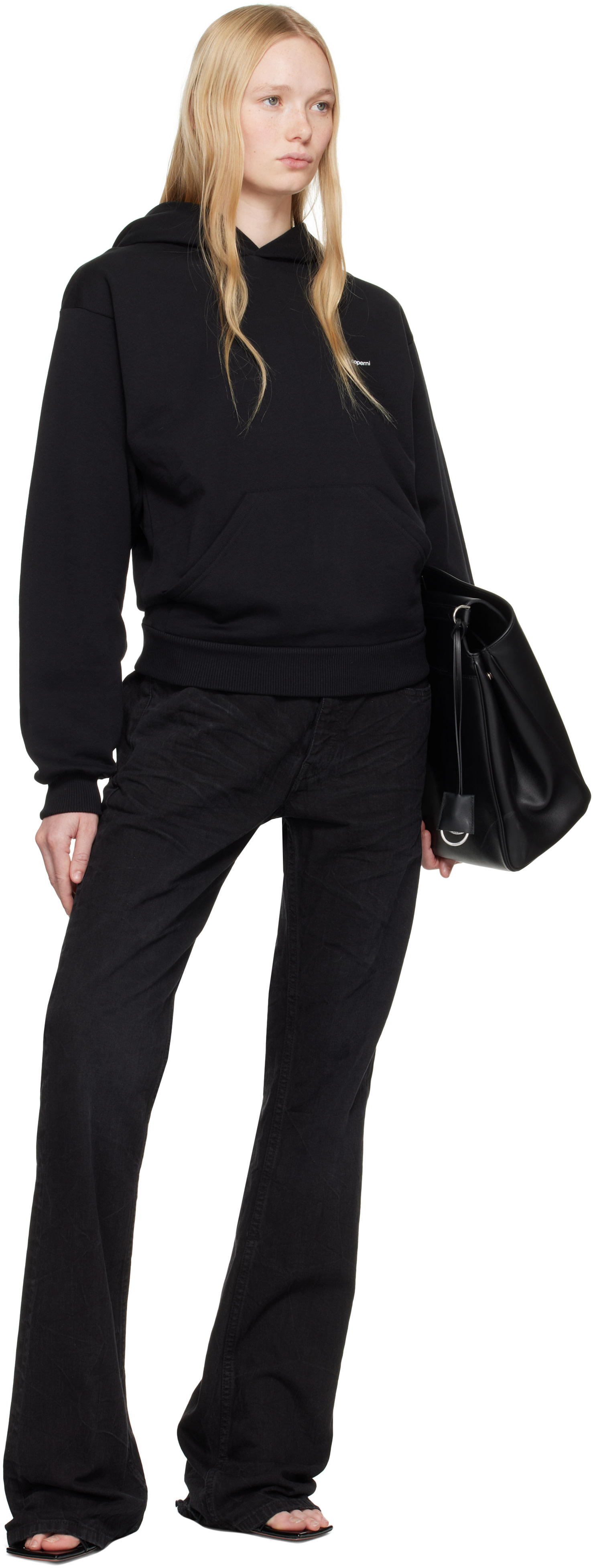Coperni - Pull à capuche noir à appliqués de corne Maleficent - Disney