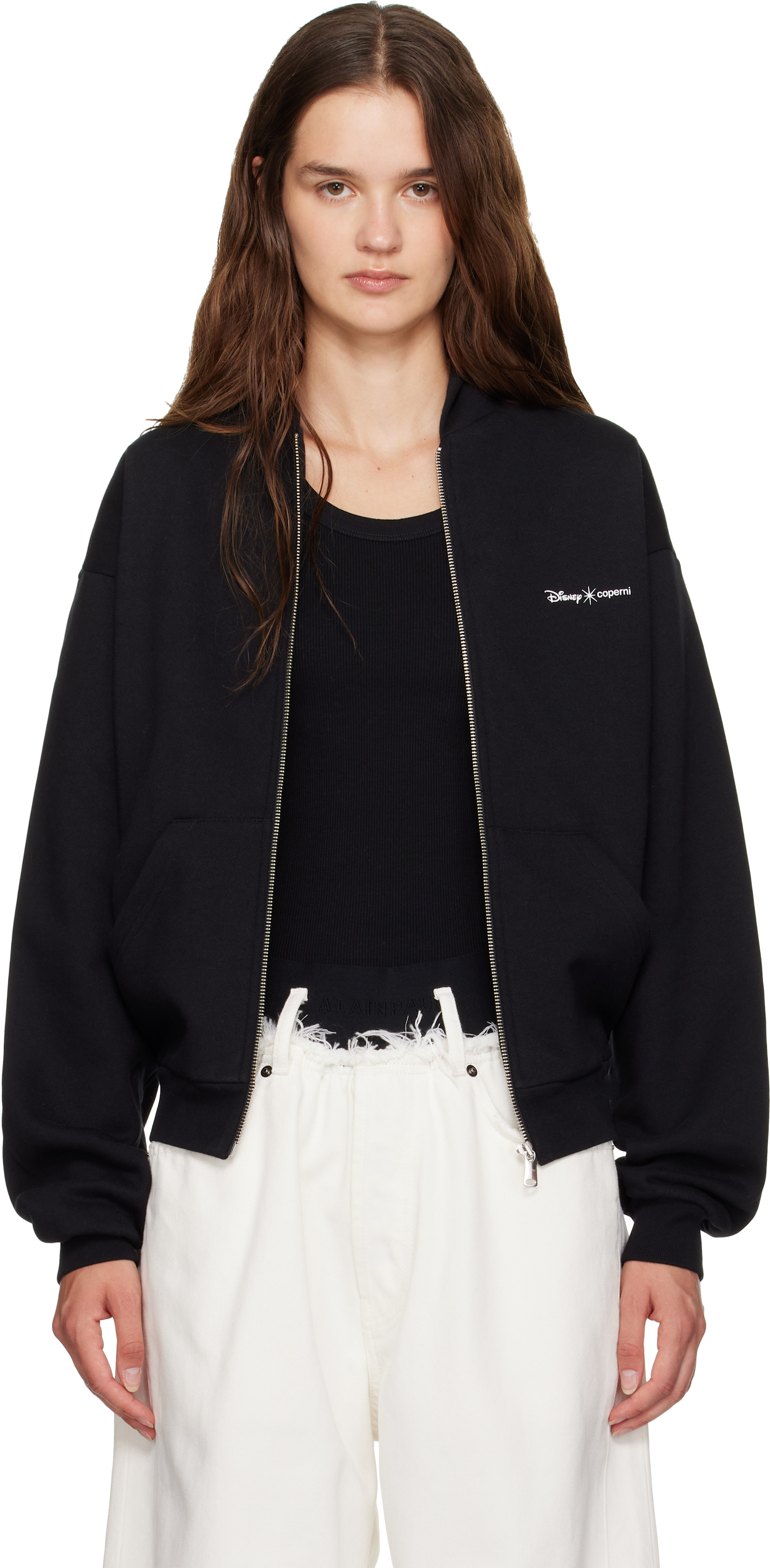 Coperni - Pull à capuche Maleficent noir à glissière - Disney