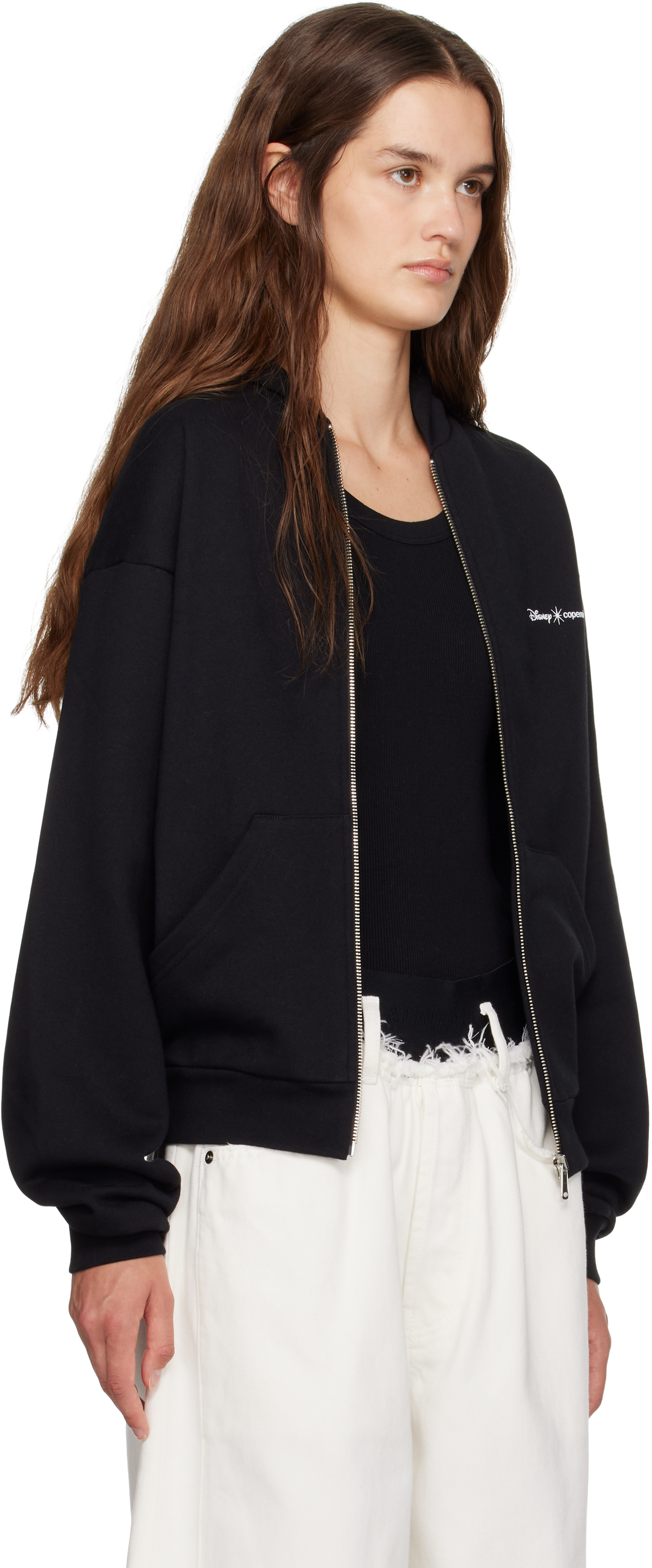 Coperni - Pull à capuche Maleficent noir à glissière - Disney