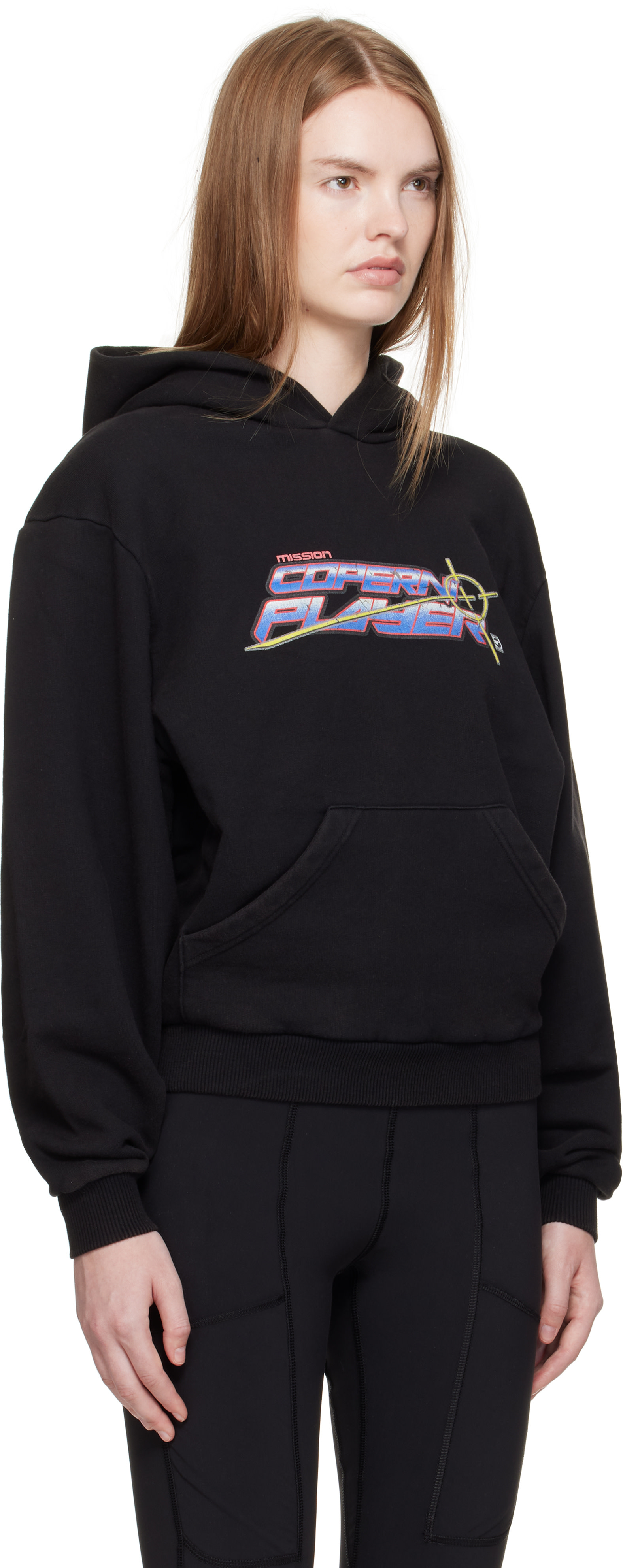 Coperni - Pull à capuche noir à slogan