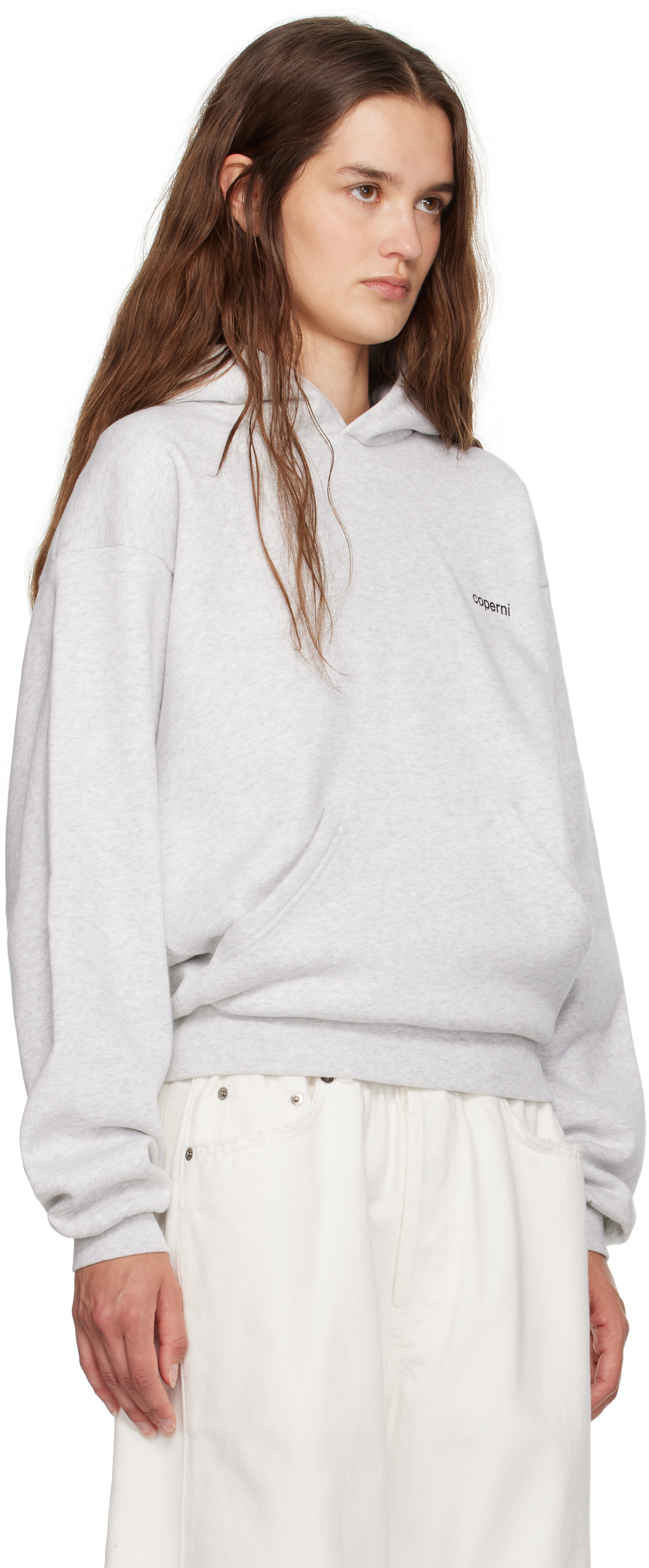 Coperni - Pull à capuche gris à appliqués de corne