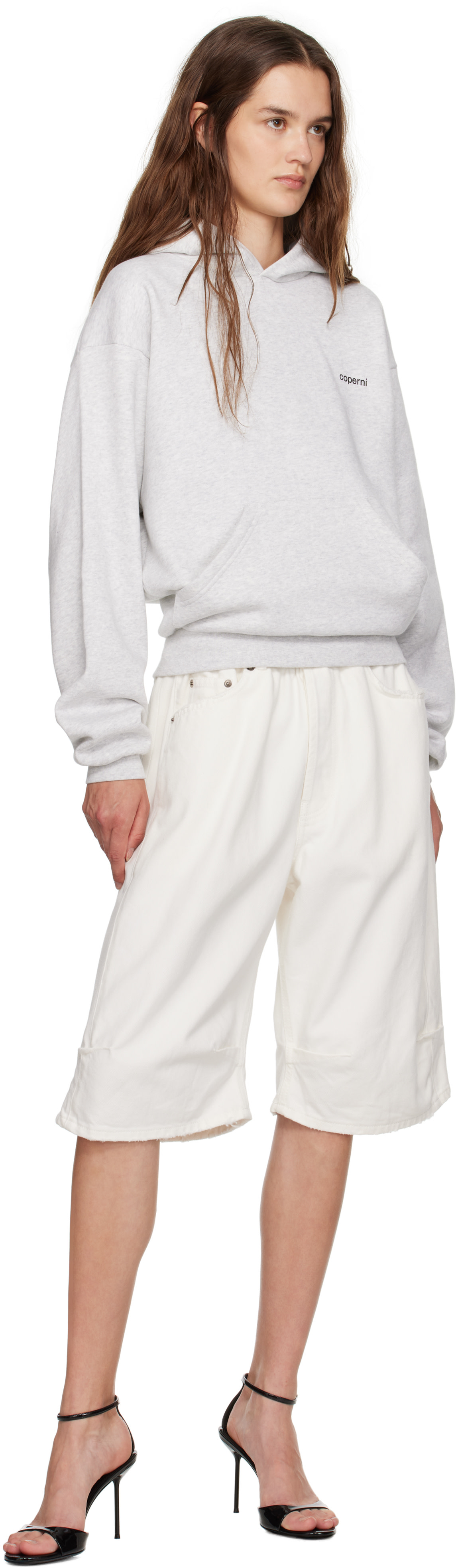 Coperni - Pull à capuche gris à appliqués de corne