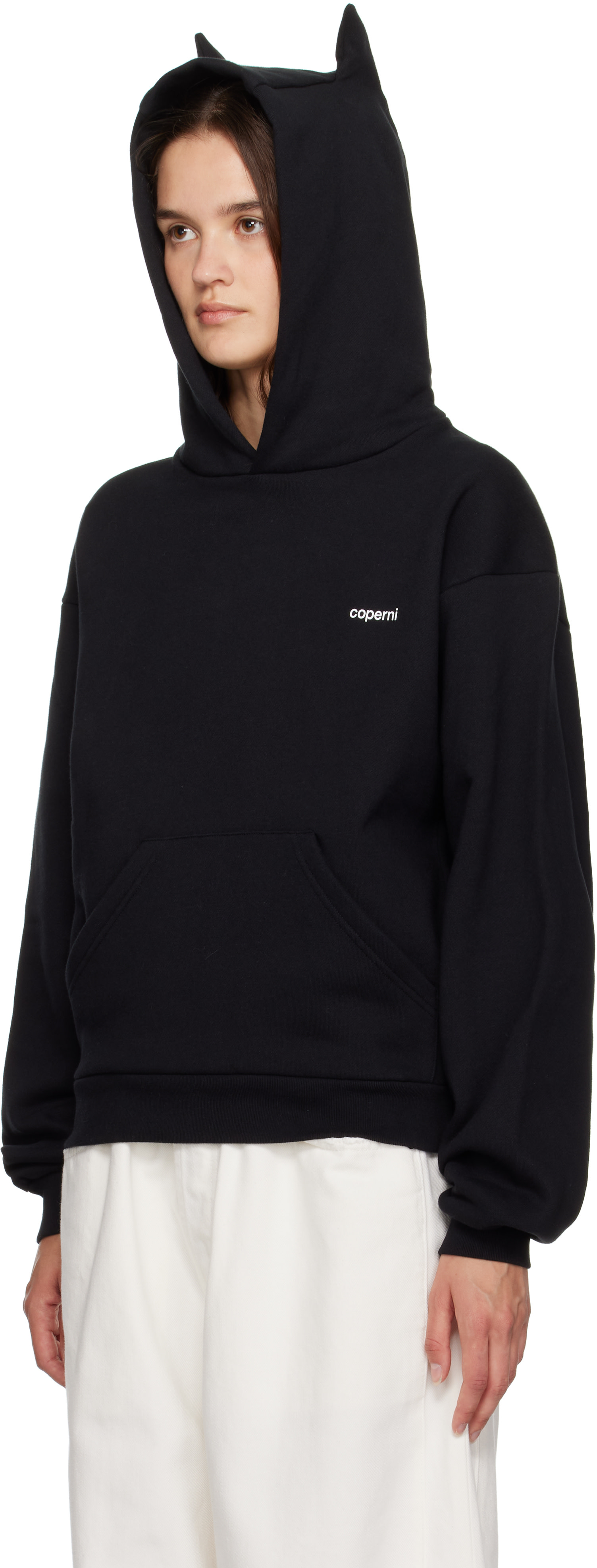 Coperni - Pull à capuche noir à appliqués de corne