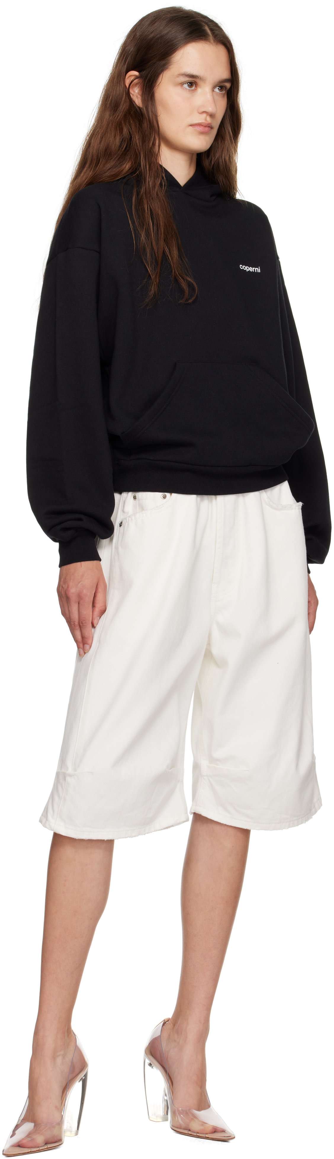 Coperni - Pull à capuche noir à appliqués de corne