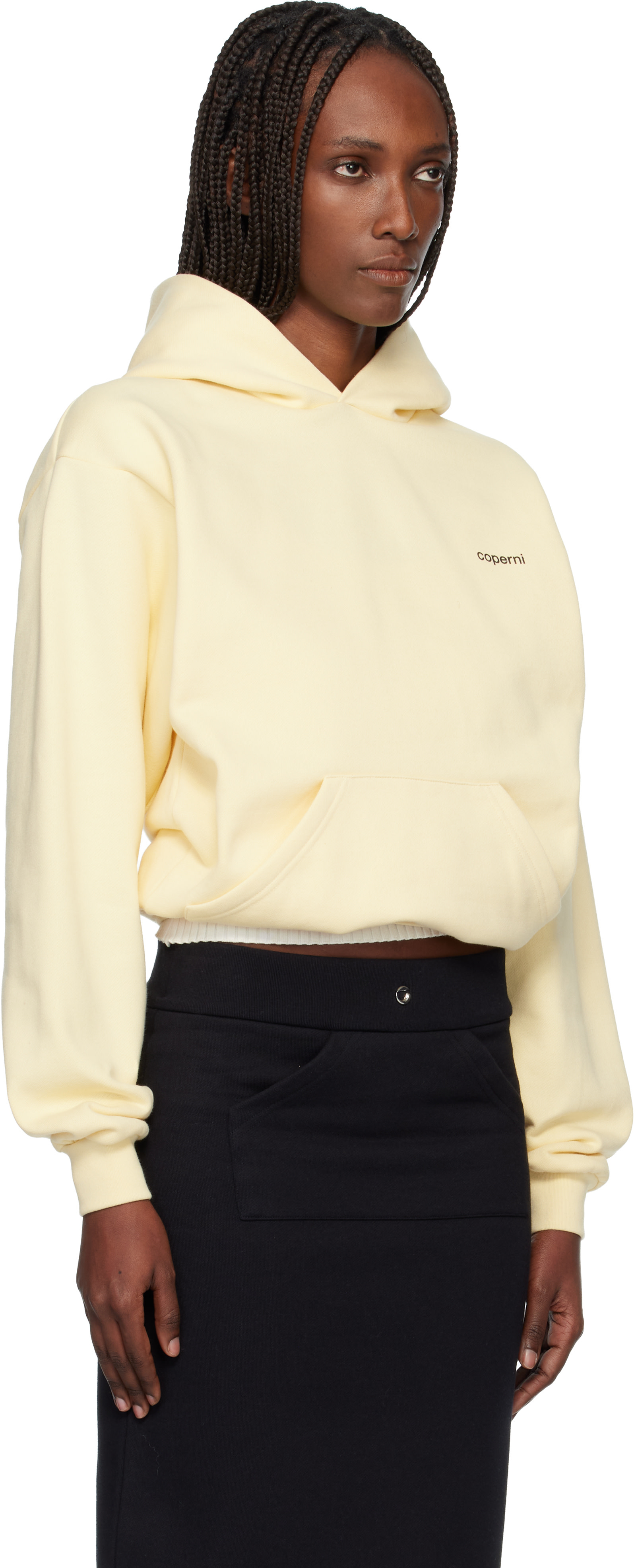 Coperni - Pull à capuche jaune à cornes