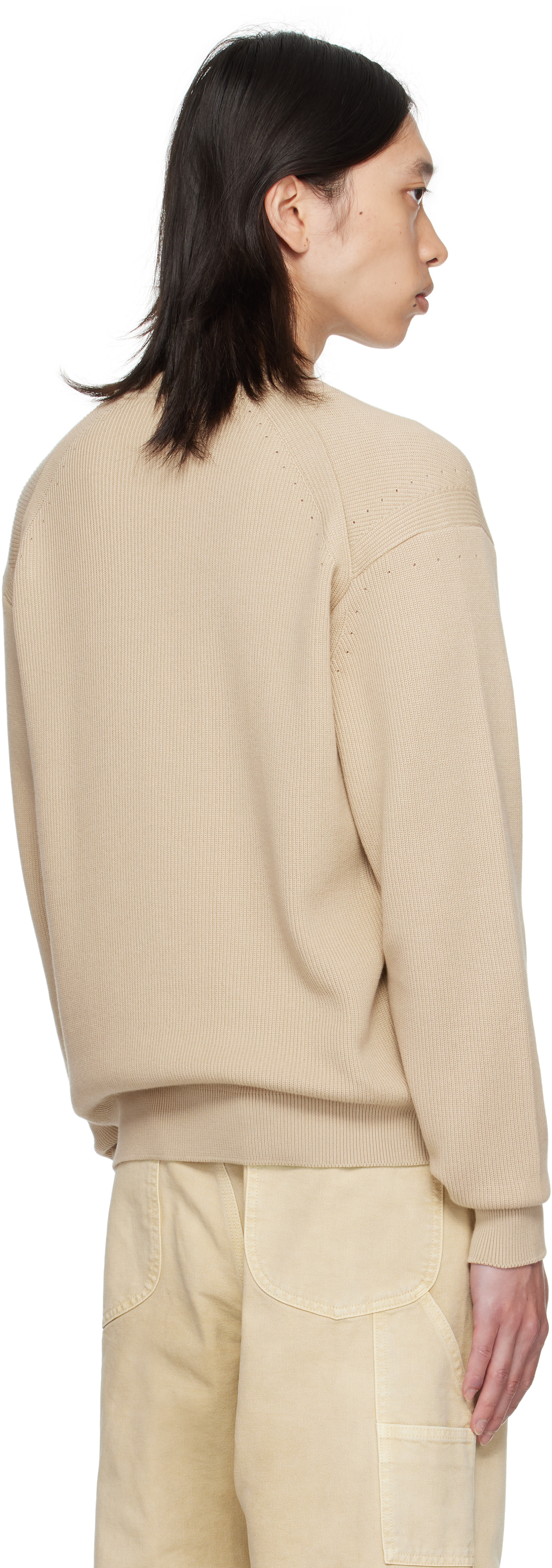 vowels - Pull beige à col en V