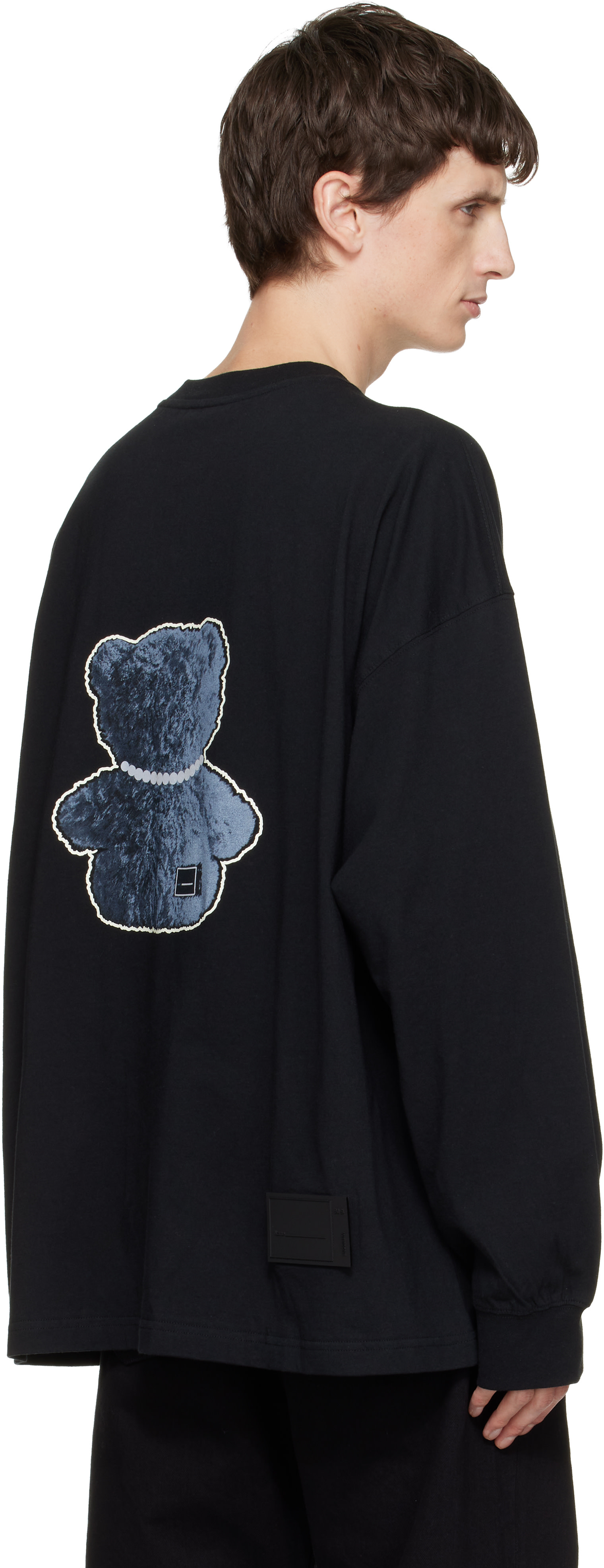 We11done: Black Pearl Necklace Teddy Long Sleeve T-shirt | SSENSE 