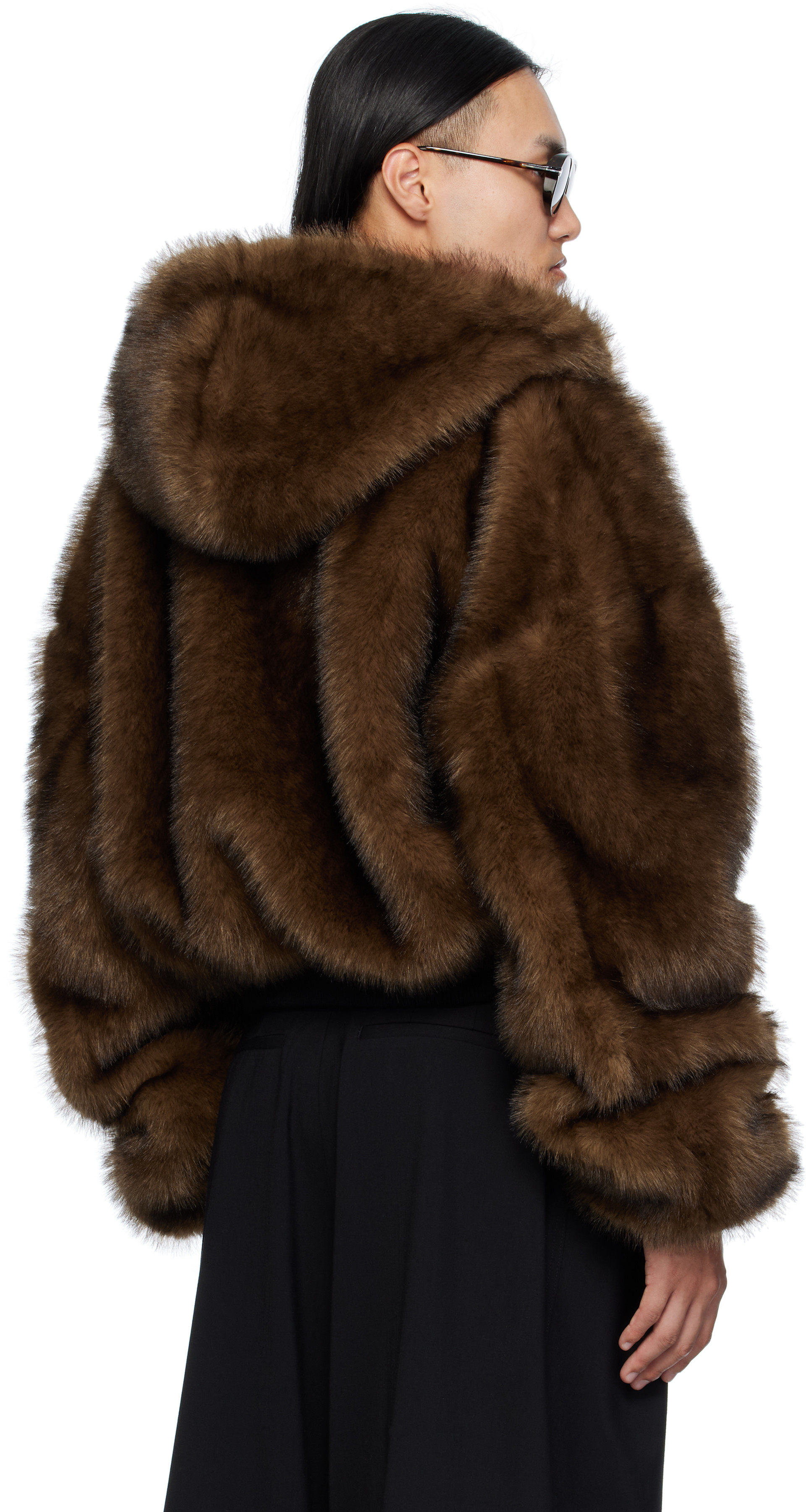 LU'U DAN: Brown Yeti Outlaw Faux-Fur Jacket | SSENSE