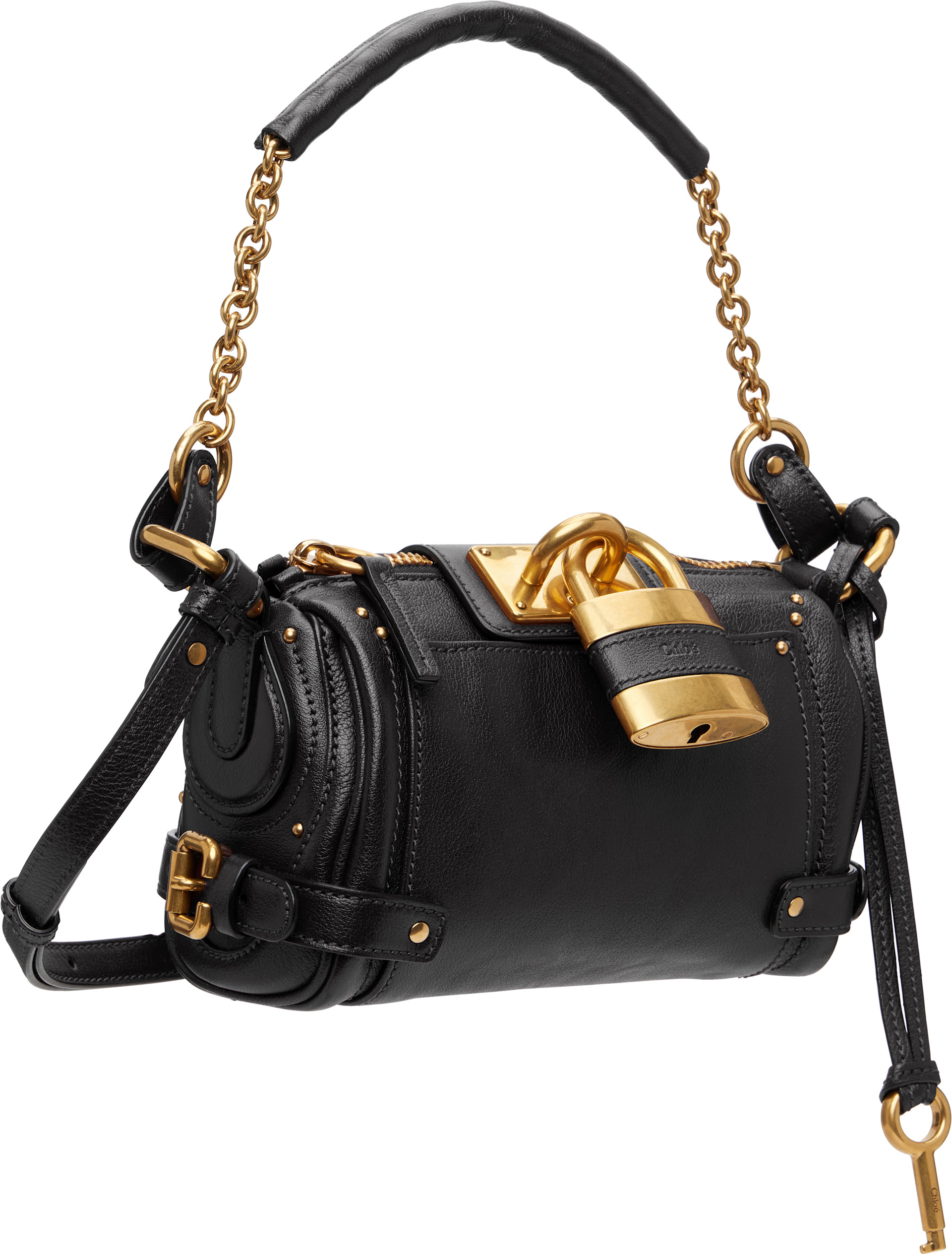 Chloé: Black Small Paddington Chain Bag | SSENSE