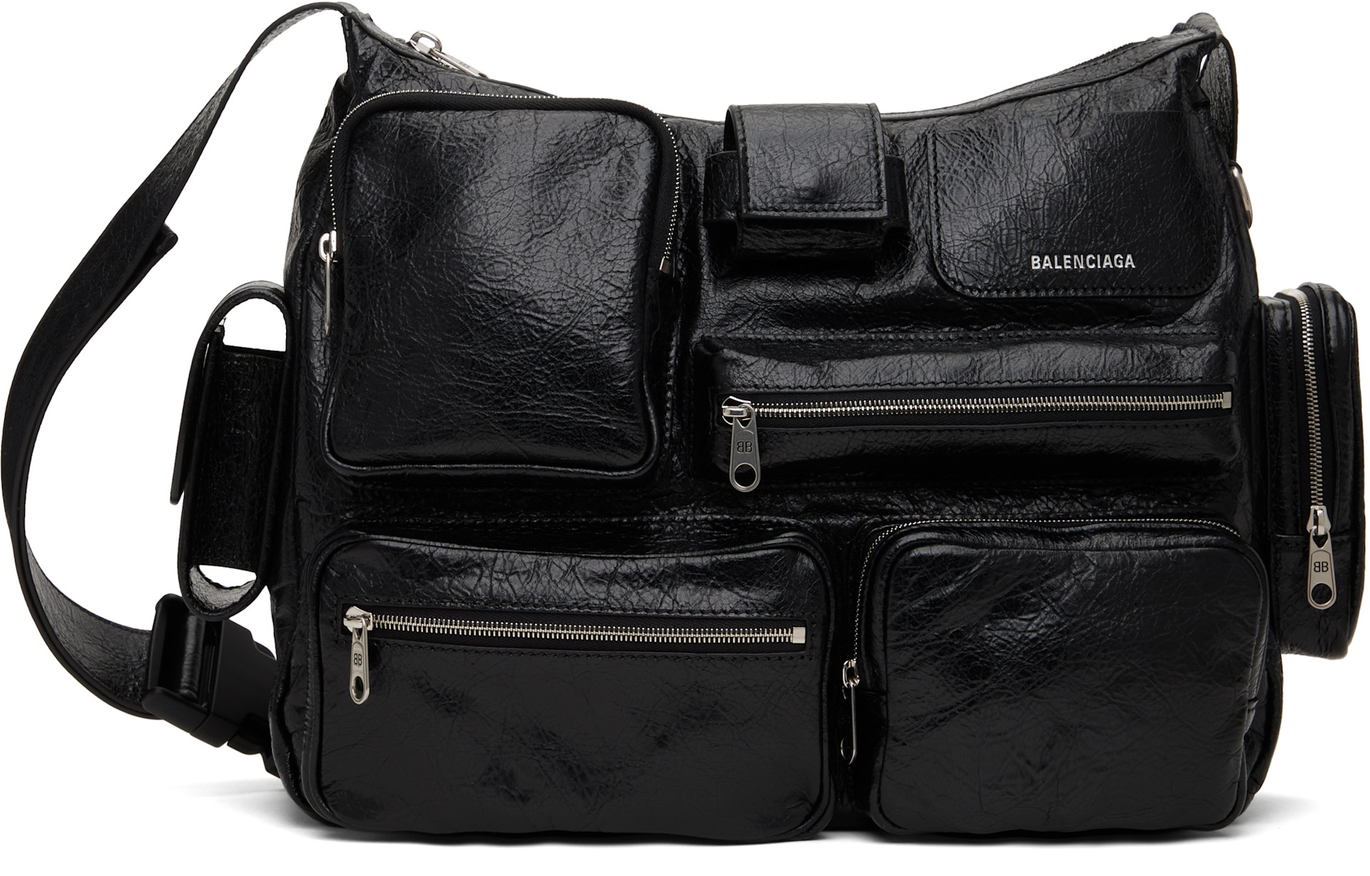 Balenciaga: Black Superbusy Messenger Bag | SSENSE