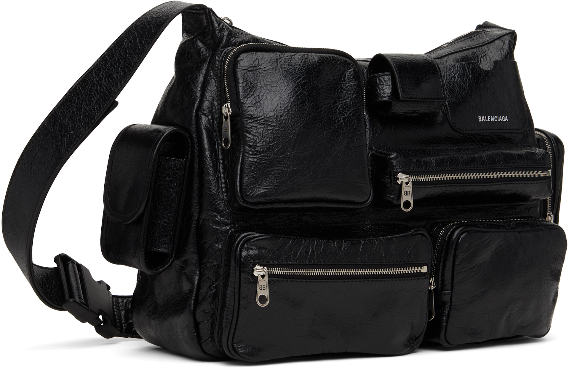 Balenciaga: ブラック Superbusy メッセンジャーバッグ | SSENSE 日本