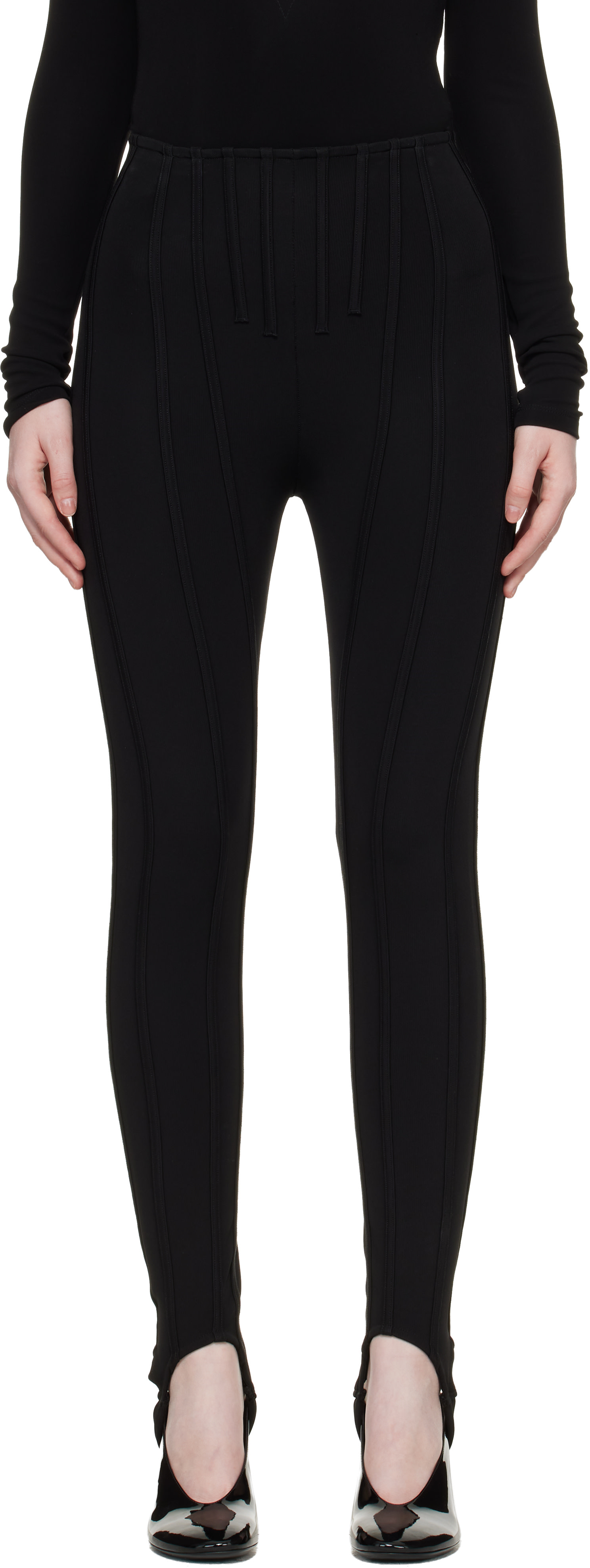 Mugler - Legging noir en point de milan
