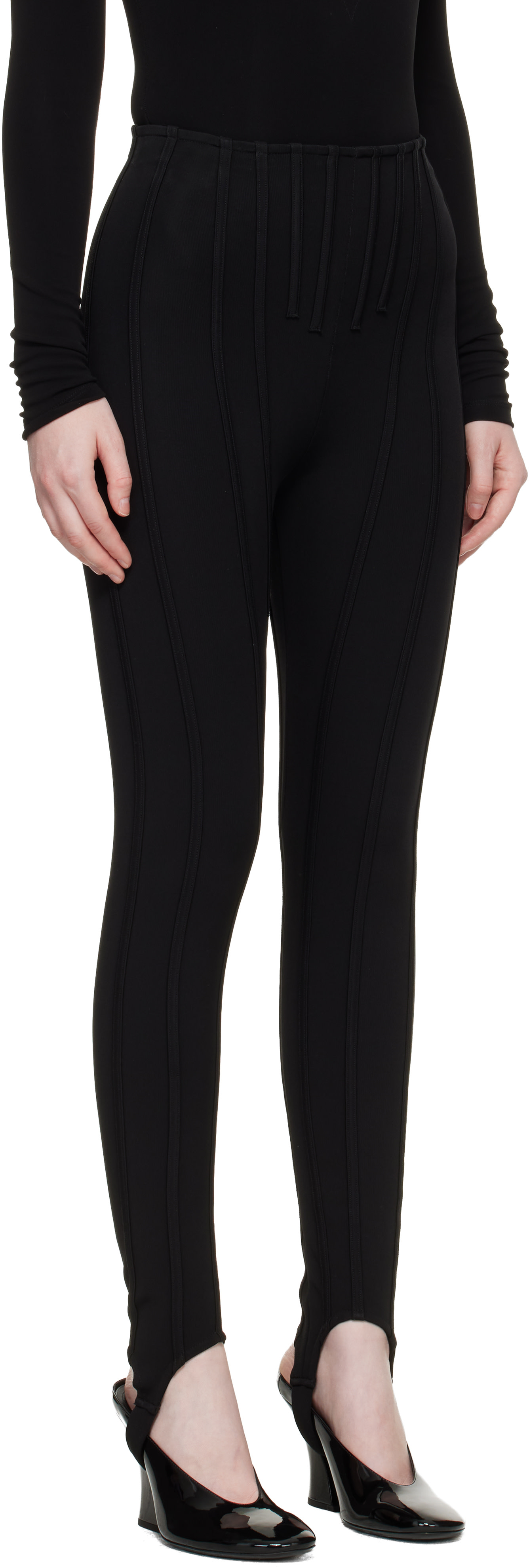 Mugler - Legging noir en point de milan