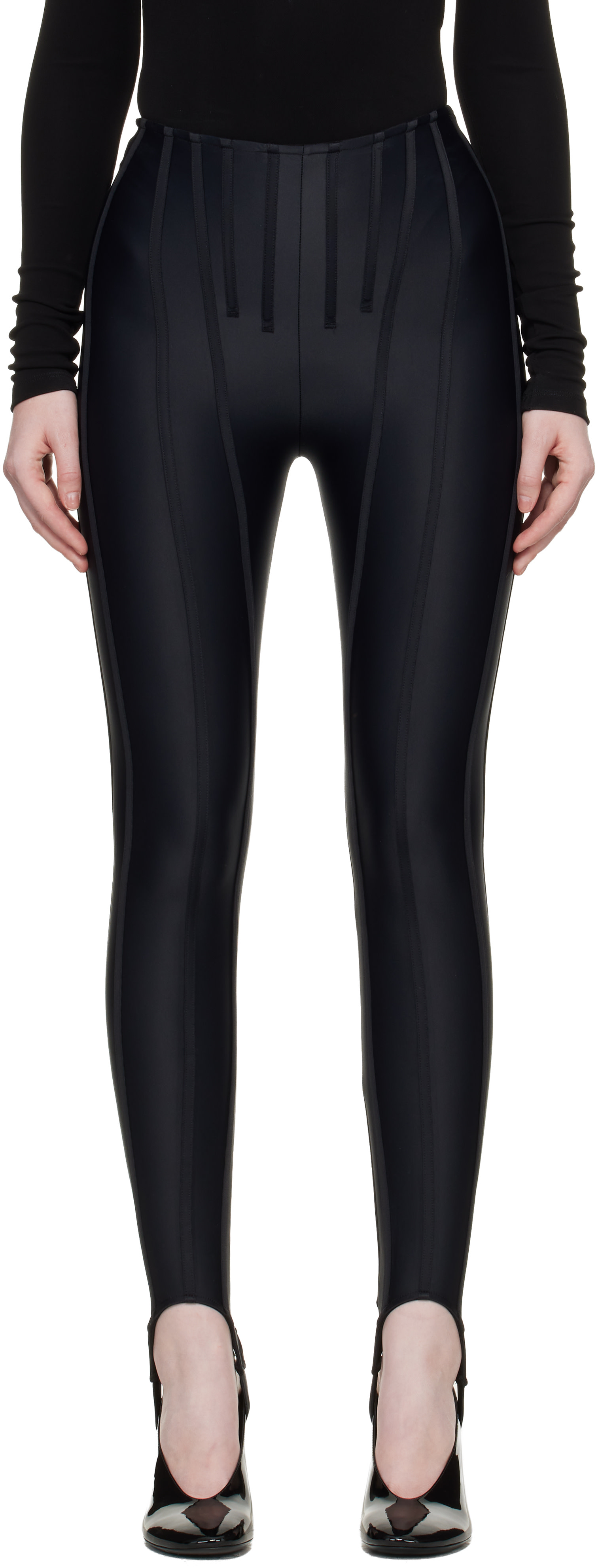 Mugler - Legging noir à baleines